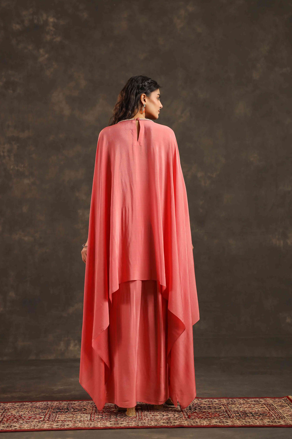 Flayered Top with Dhoti Pant Peach