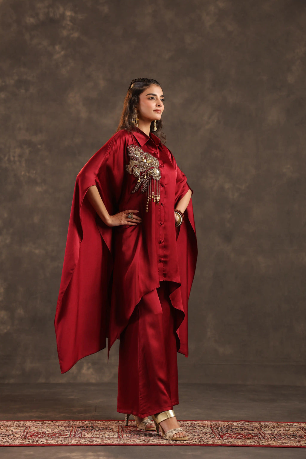 Kaftan Top with Pant Maroon