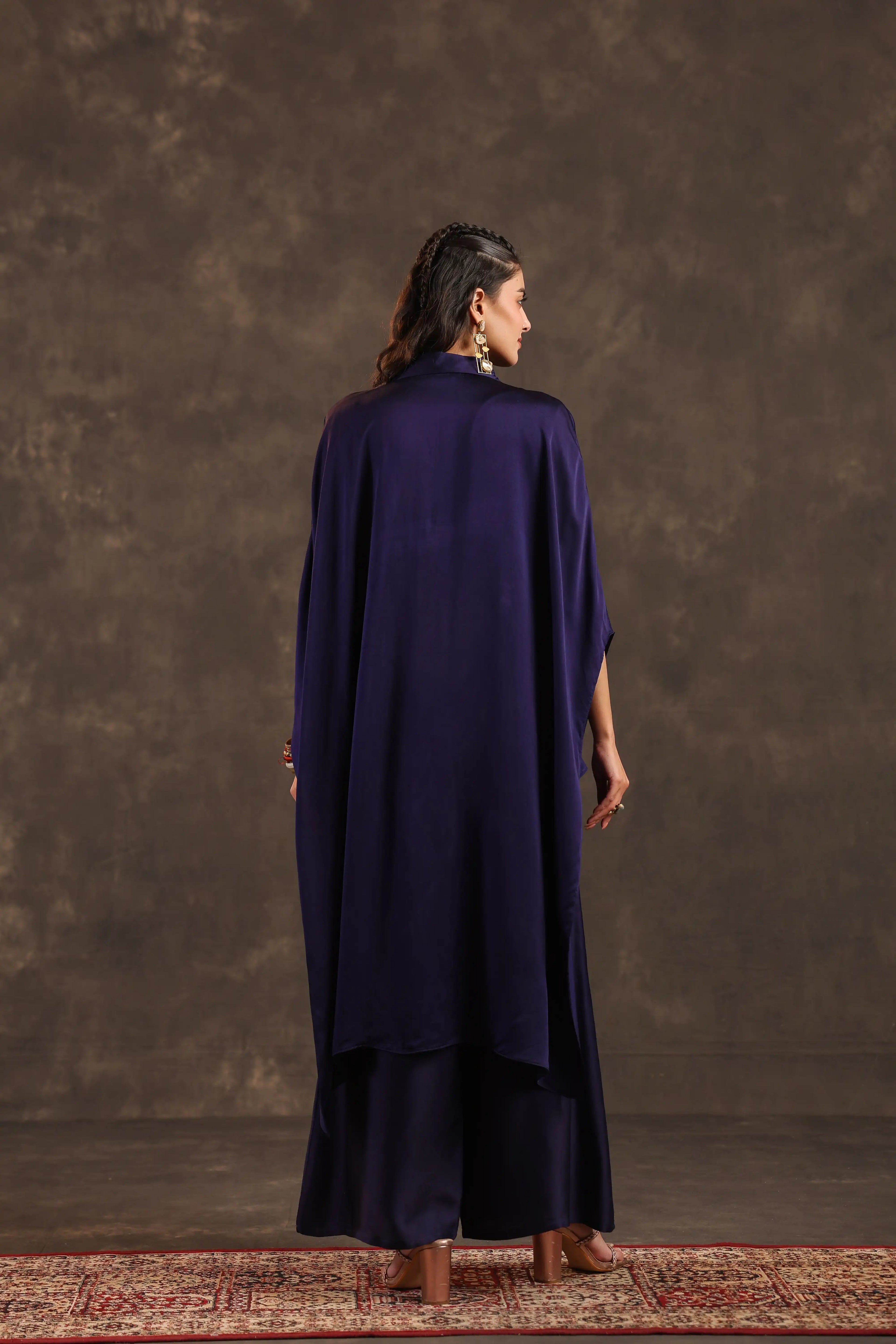 Kaftan Top with Pant Voilet - Violet