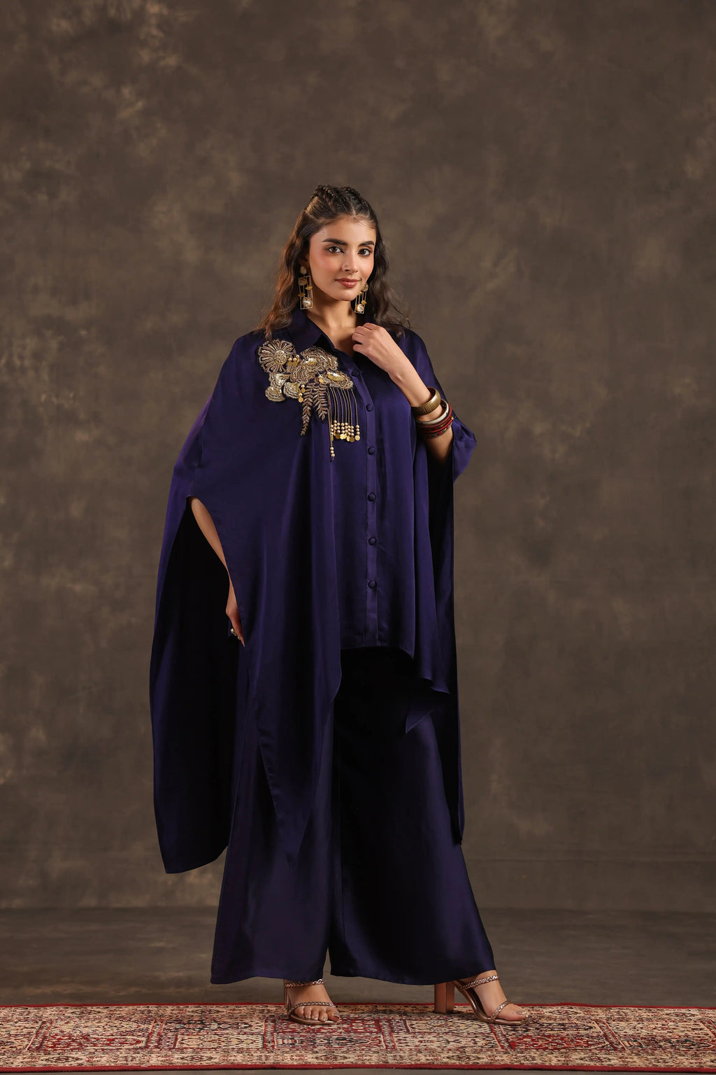 Kaftan Top with Pant Voilet - Violet
