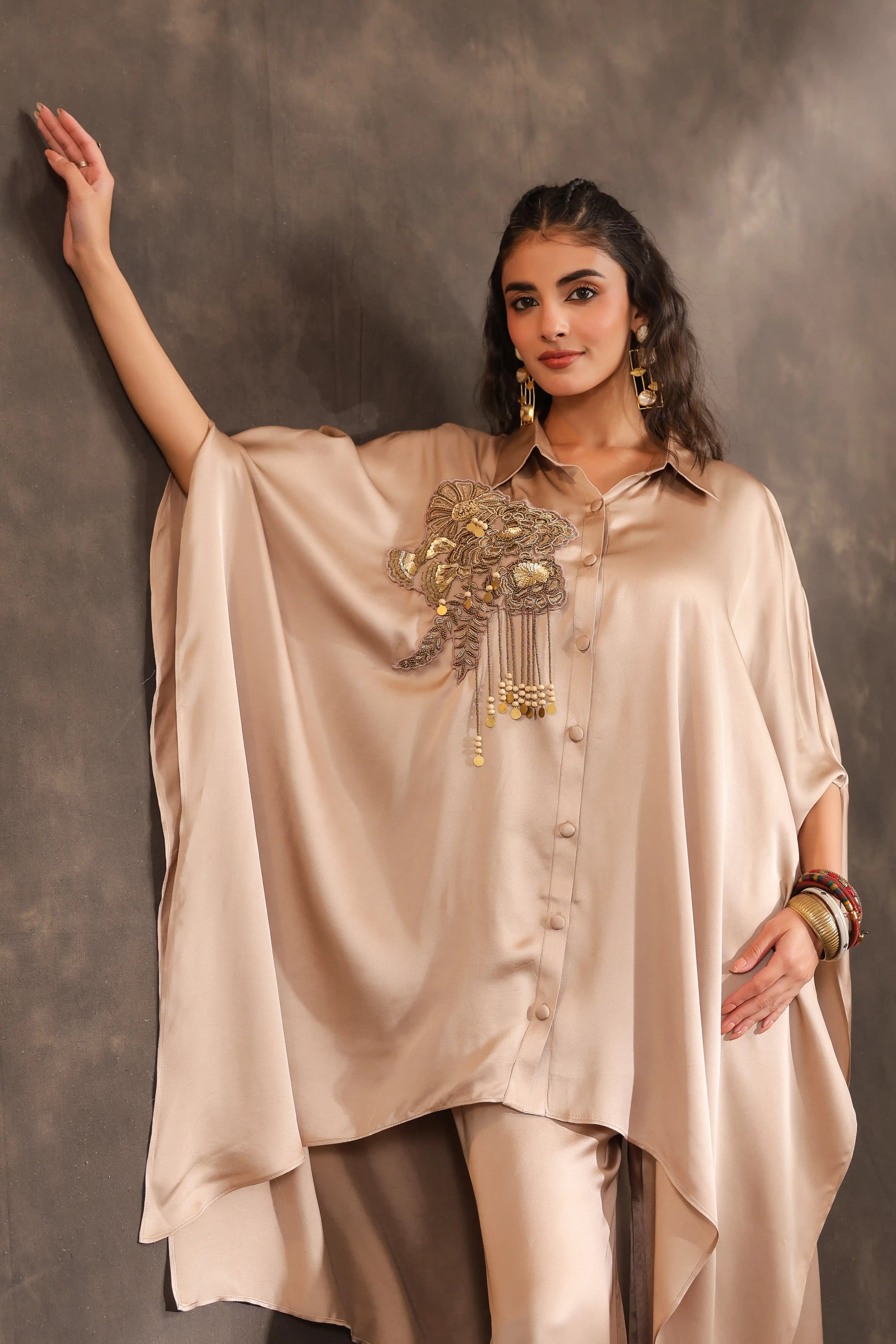 Kaftan Top with Pant Beige