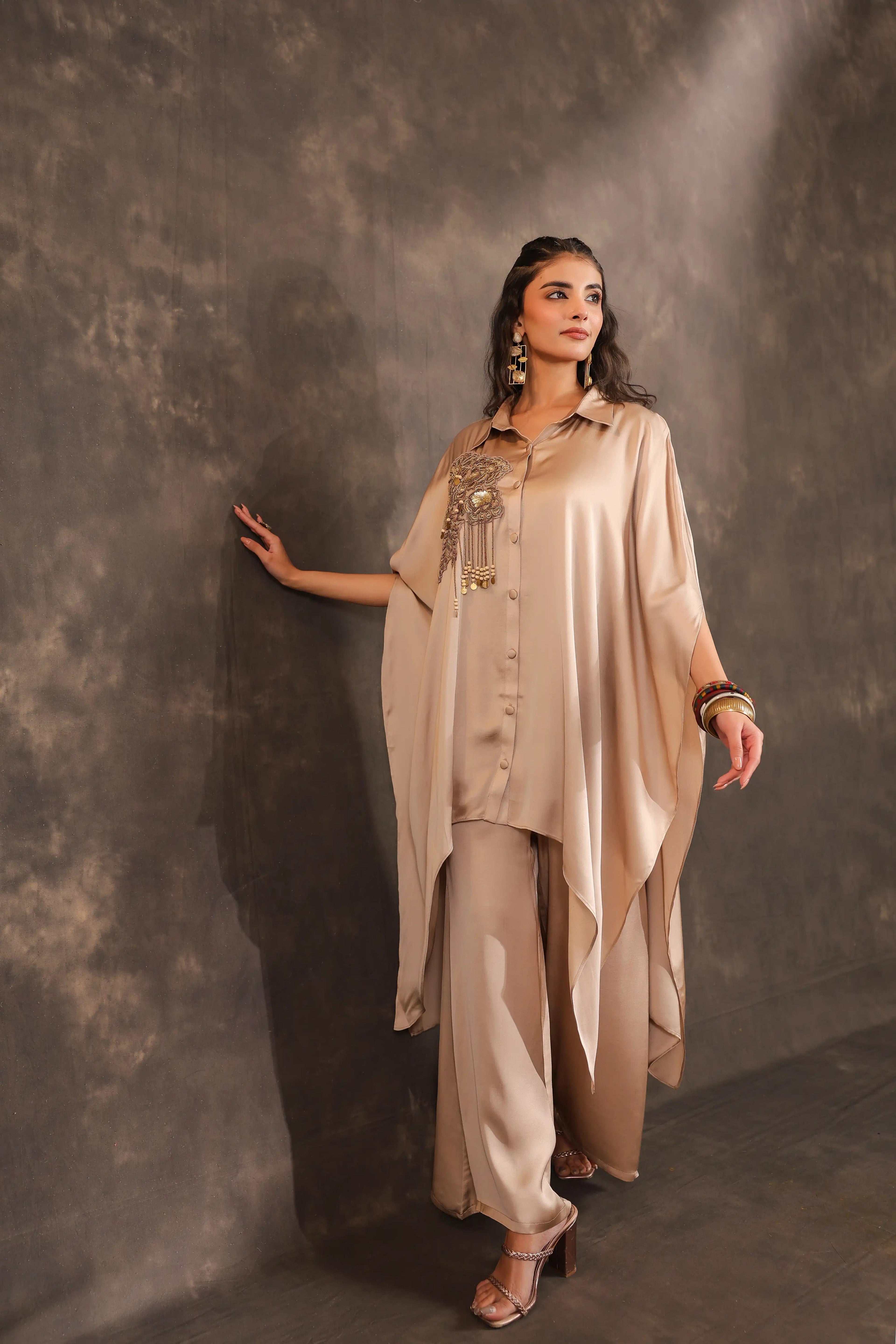 Kaftan Top with Pant Beige