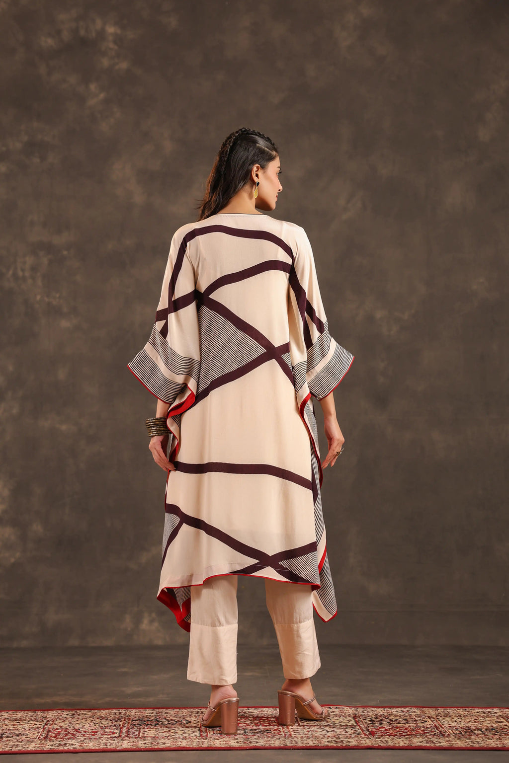 Abstarct B&W Kurti - Off White