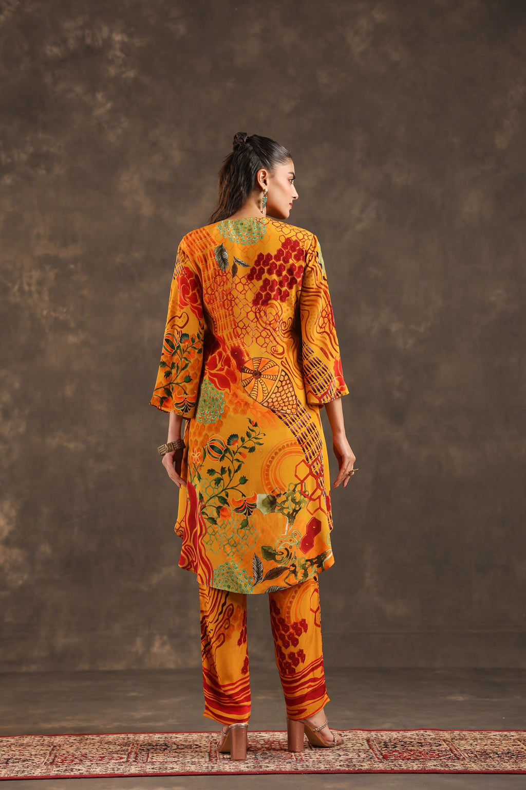 Printed Kurti - Mustard