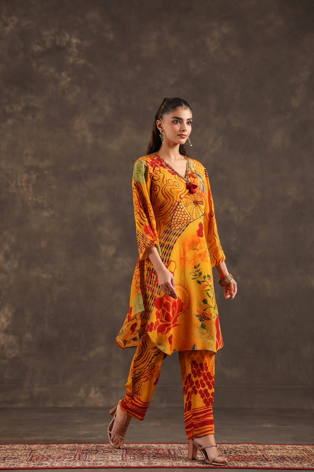 Printed Kurti - Mustard