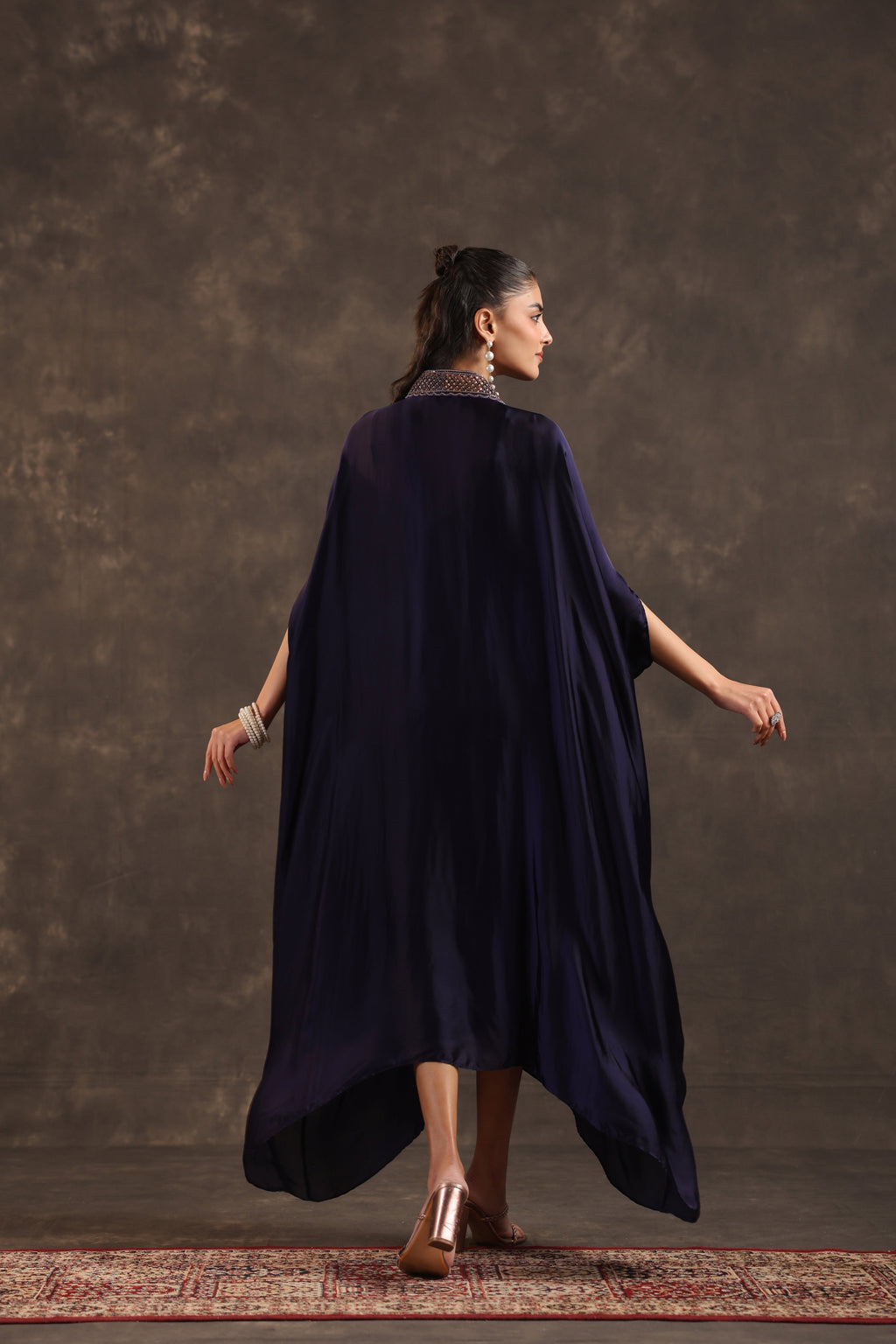 Flayered Kaftan Dress Deep Voilet - Violet