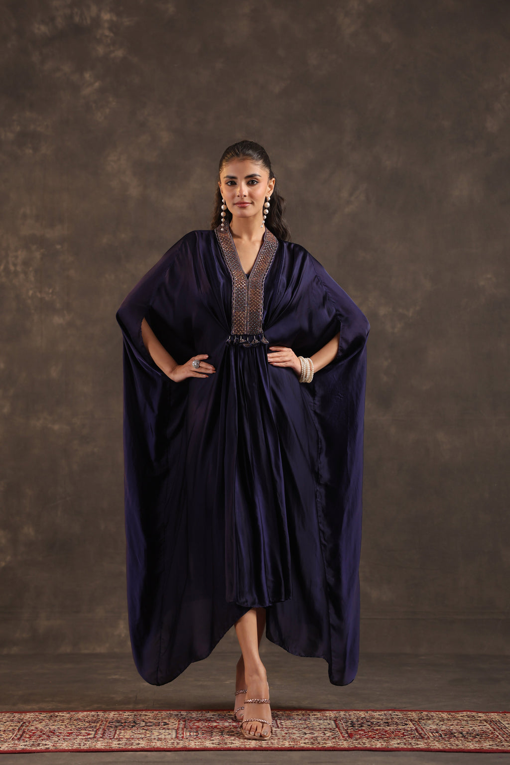 Flayered Kaftan Dress Deep Voilet - Violet