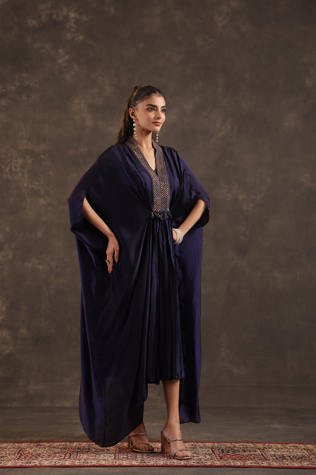 Flayered Kaftan Dress Deep Voilet - Violet