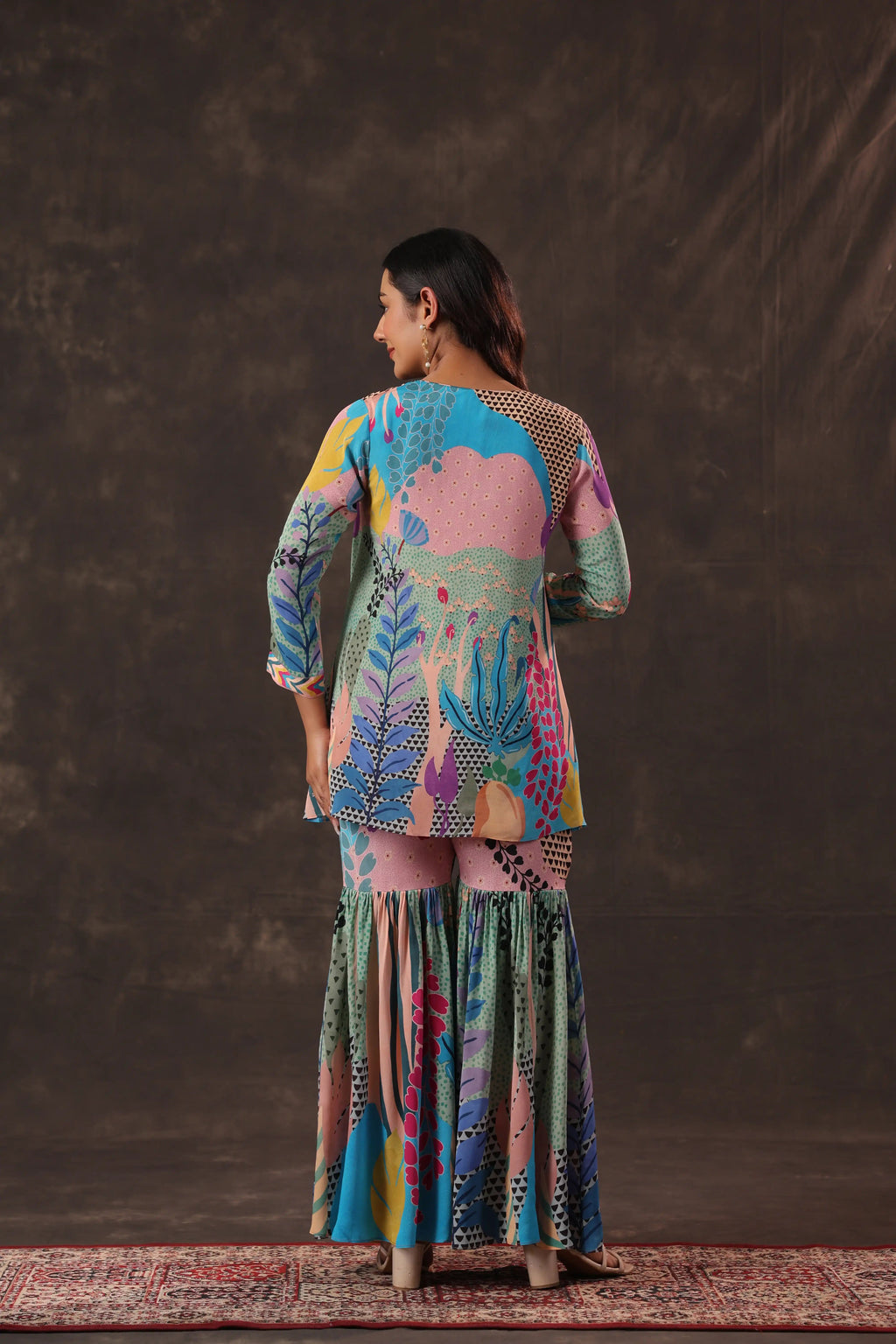 Printed Co-ords with Sharara Pant - Multi