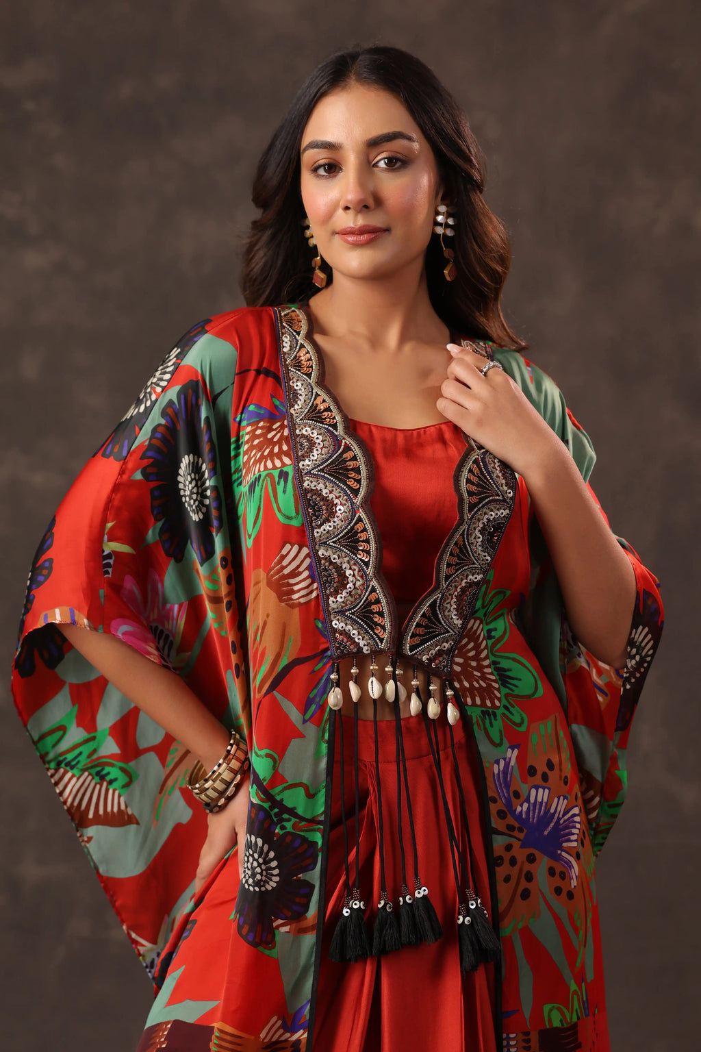 Kaftan Dress With Pant - Multi