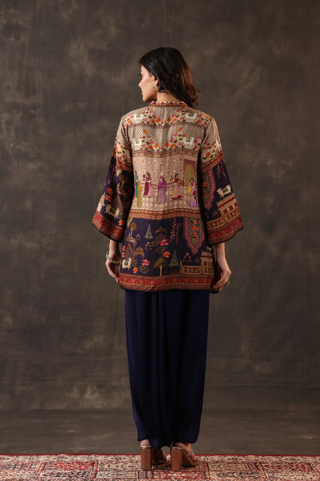 Emblished Top With Harem Pants - Multi - - 2 piece- Top & Pant Colour:- Multi Material: – Top : Dolas Silk