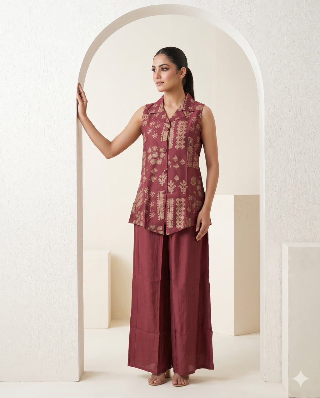 Premium Vatican Premium Rayon Fabric Co-Ord Set Brown