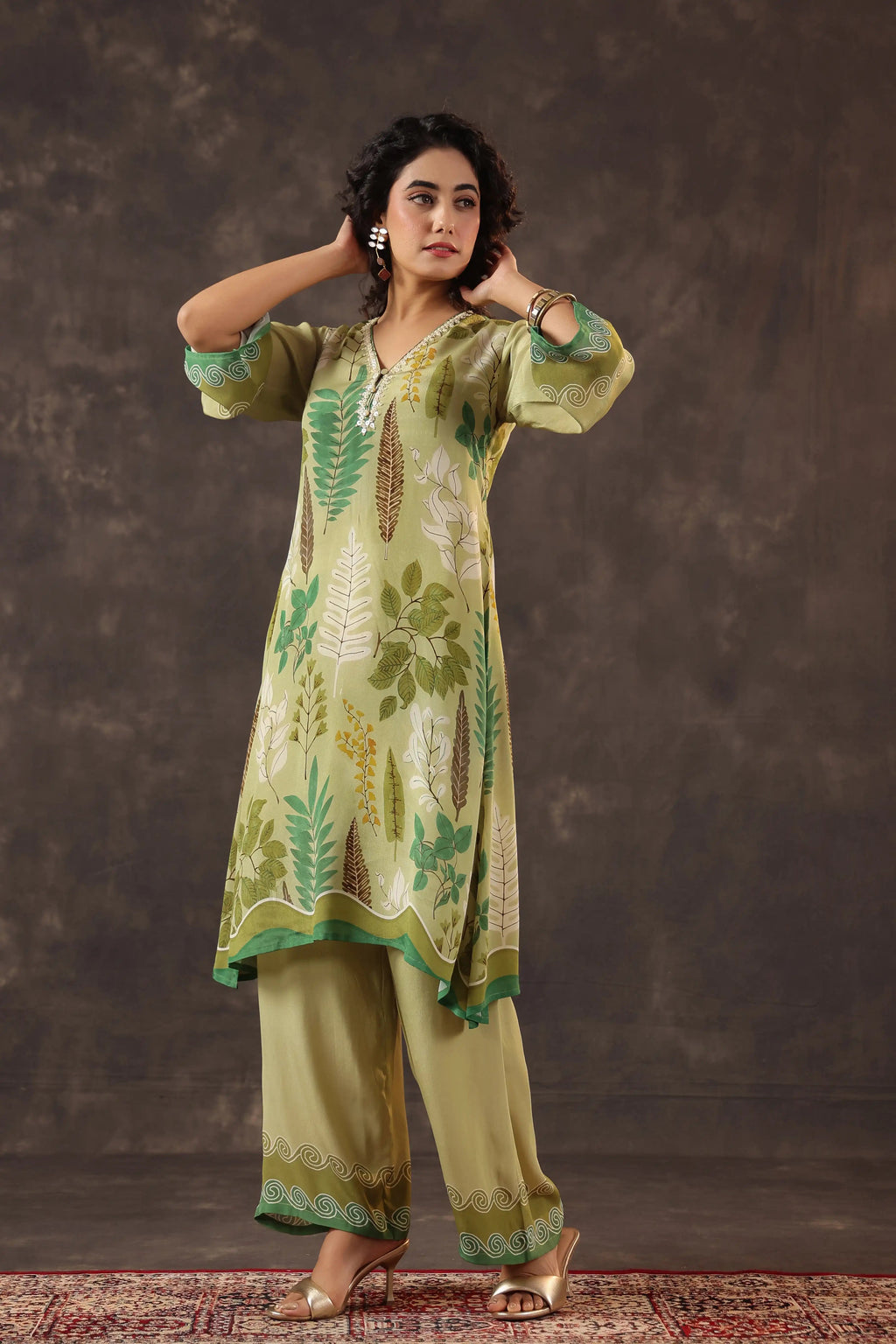 Printed Kurti - Olive