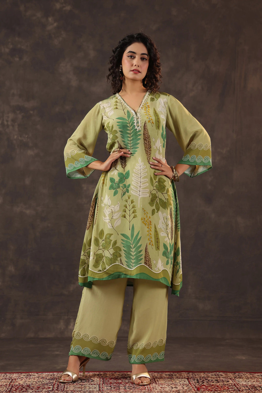 Printed Kurti - Olive