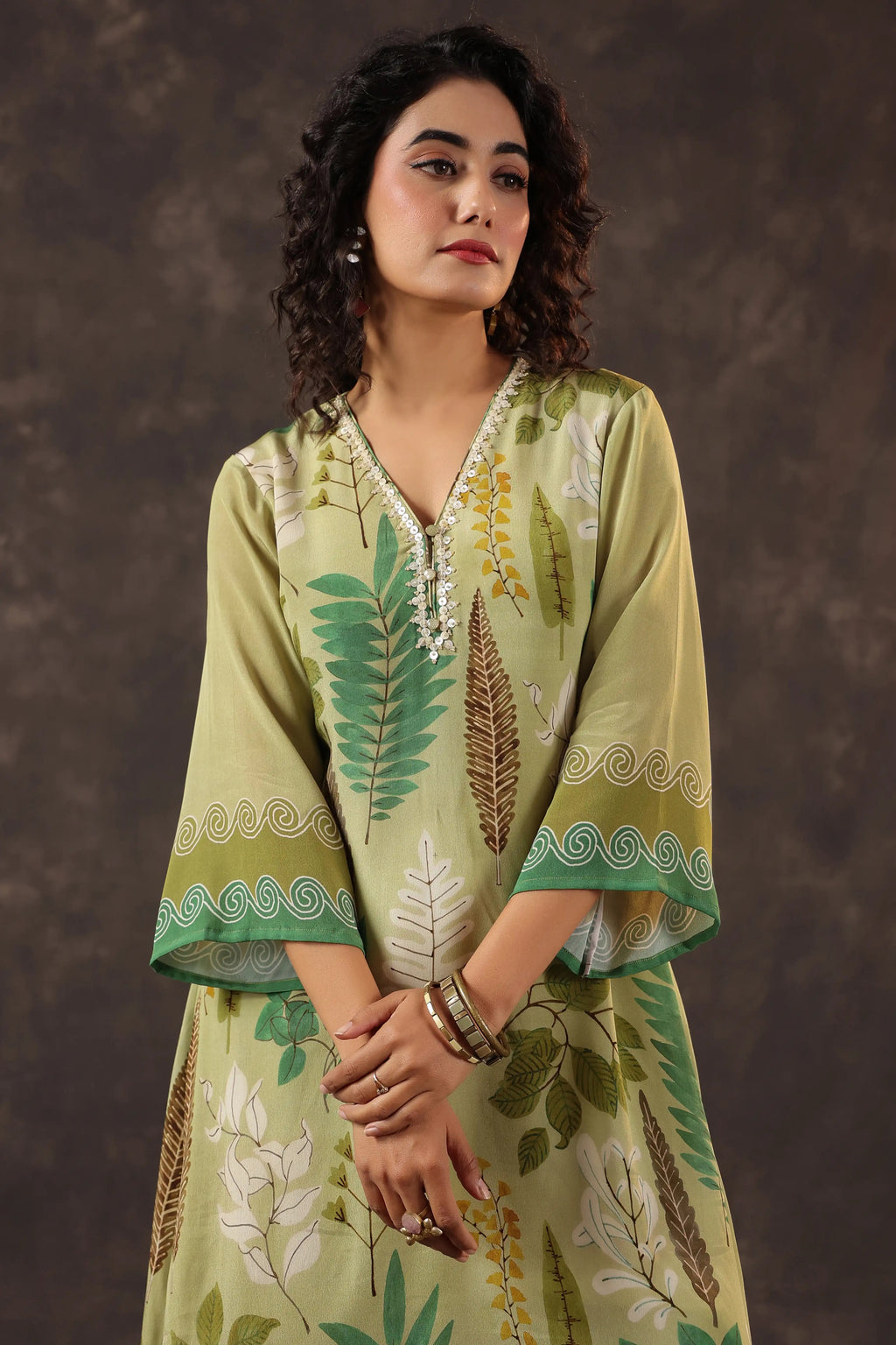 Printed Kurti - Olive