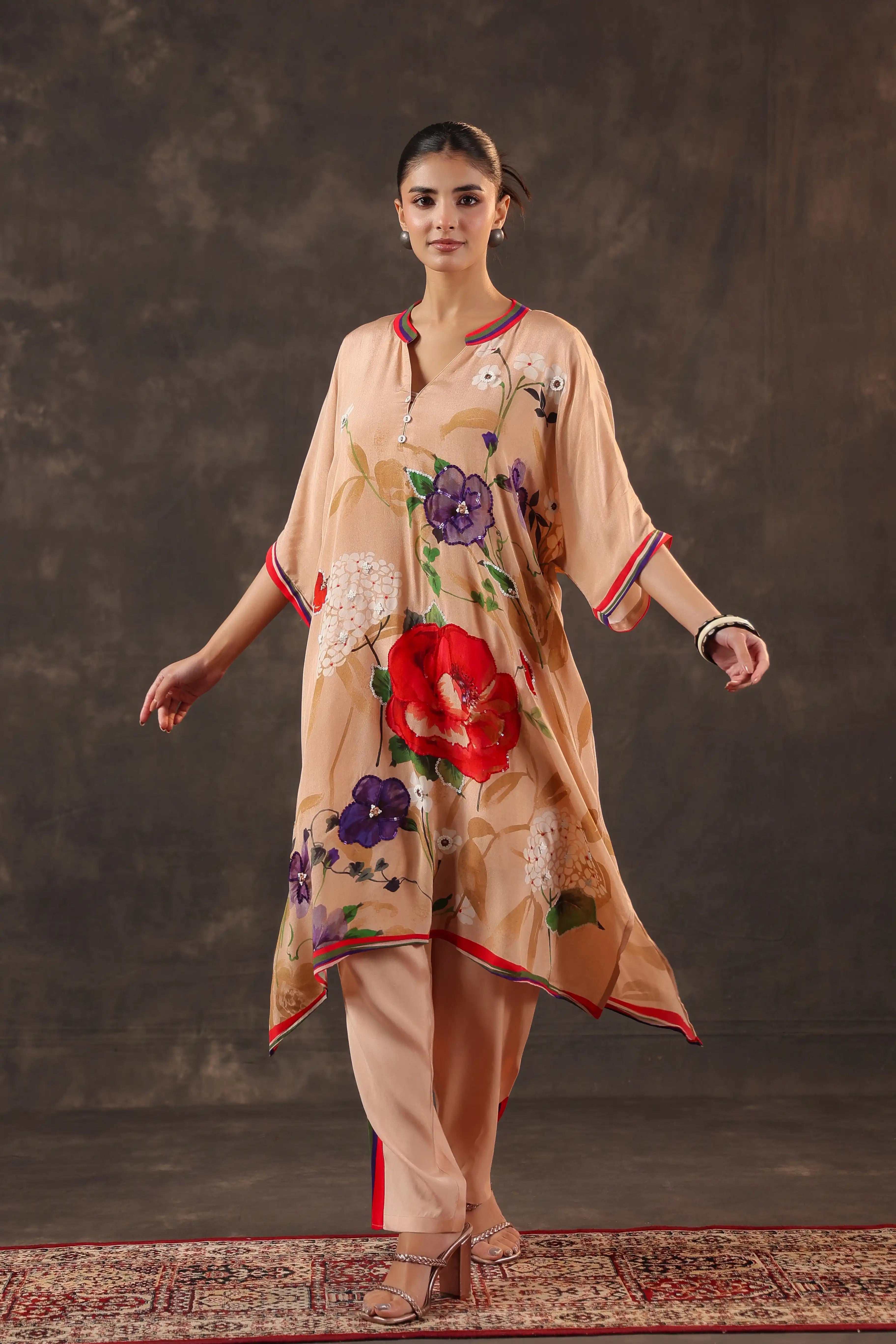 Printed Kurti - Beige