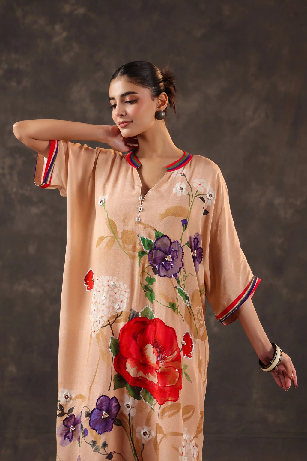 Printed Kurti - Beige