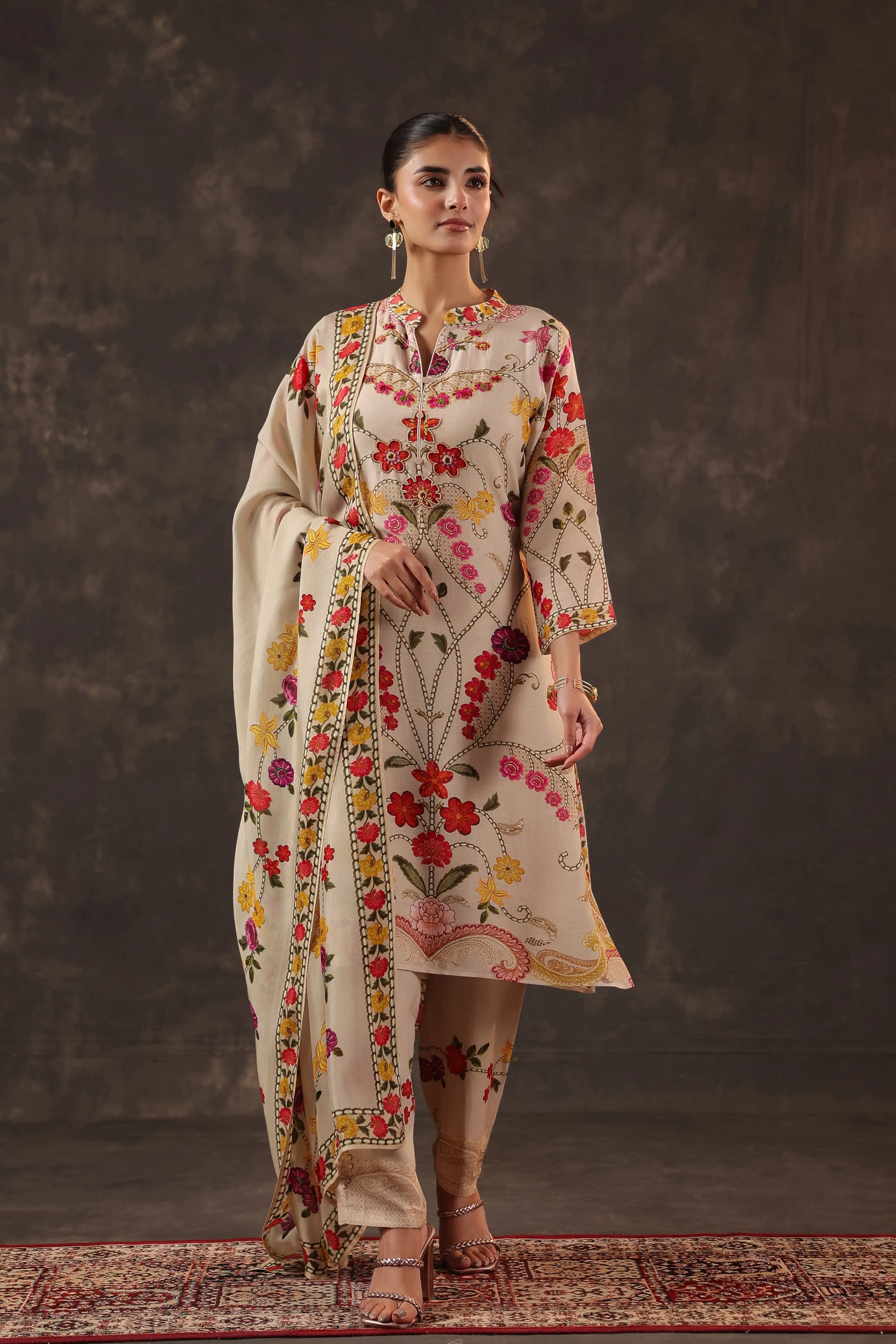 Russian Silk Salwar Kameez Suit Set