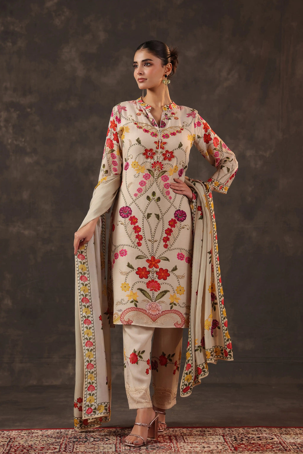 Russian Silk Salwar Kameez Suit Set