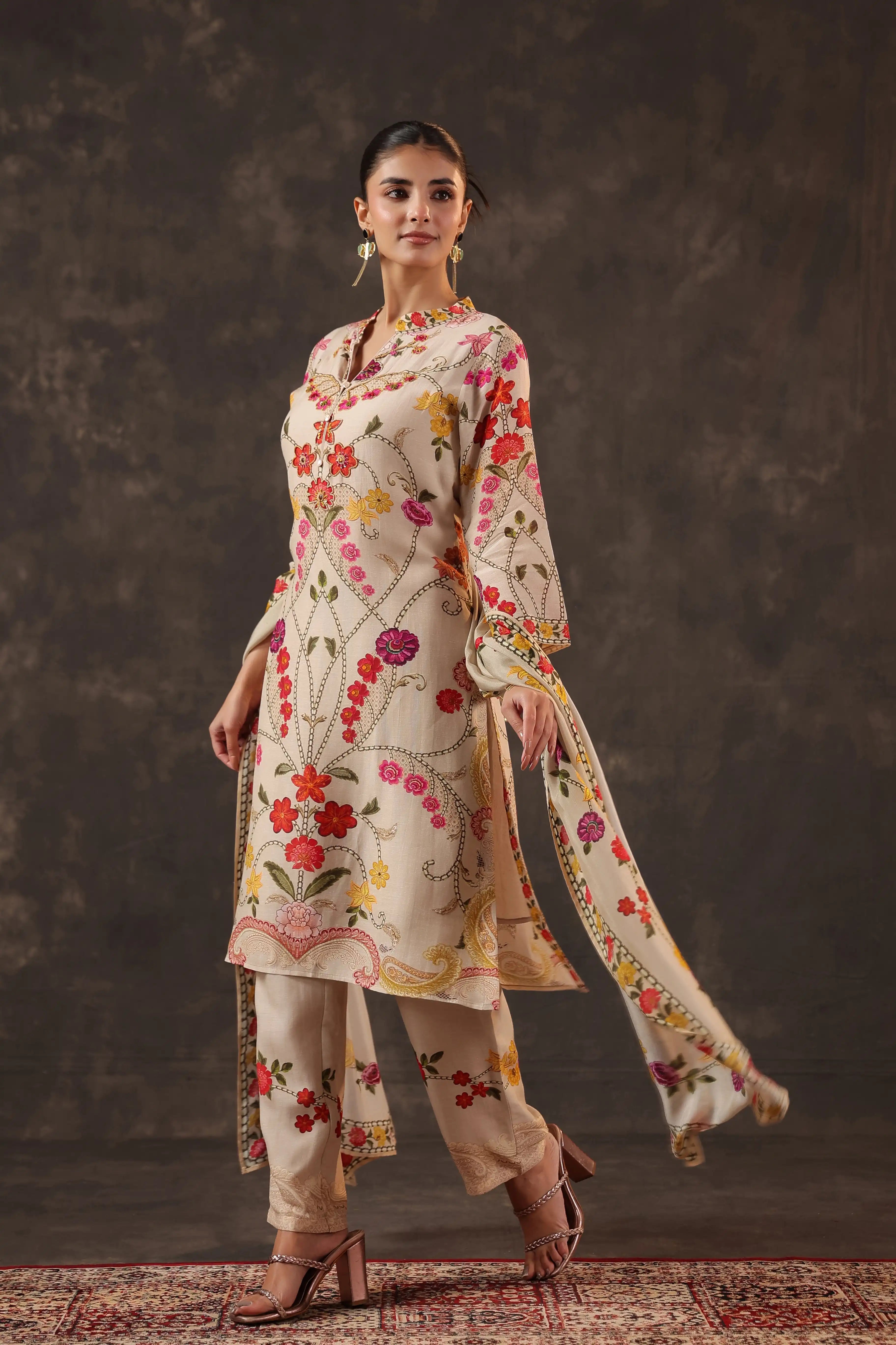 Russian Silk Salwar Kameez Suit Set