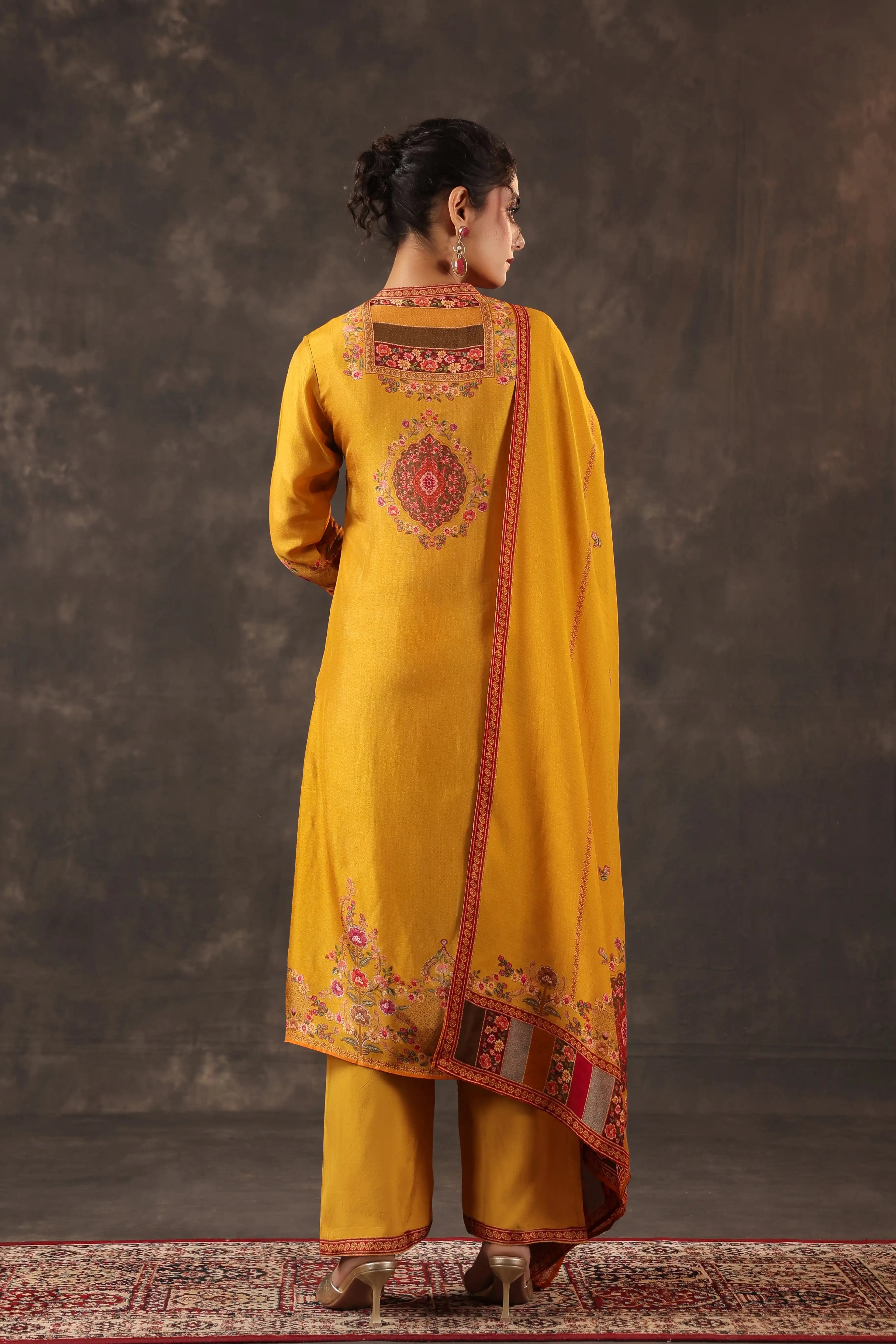 Mustard Salwar Kameez Suit Set