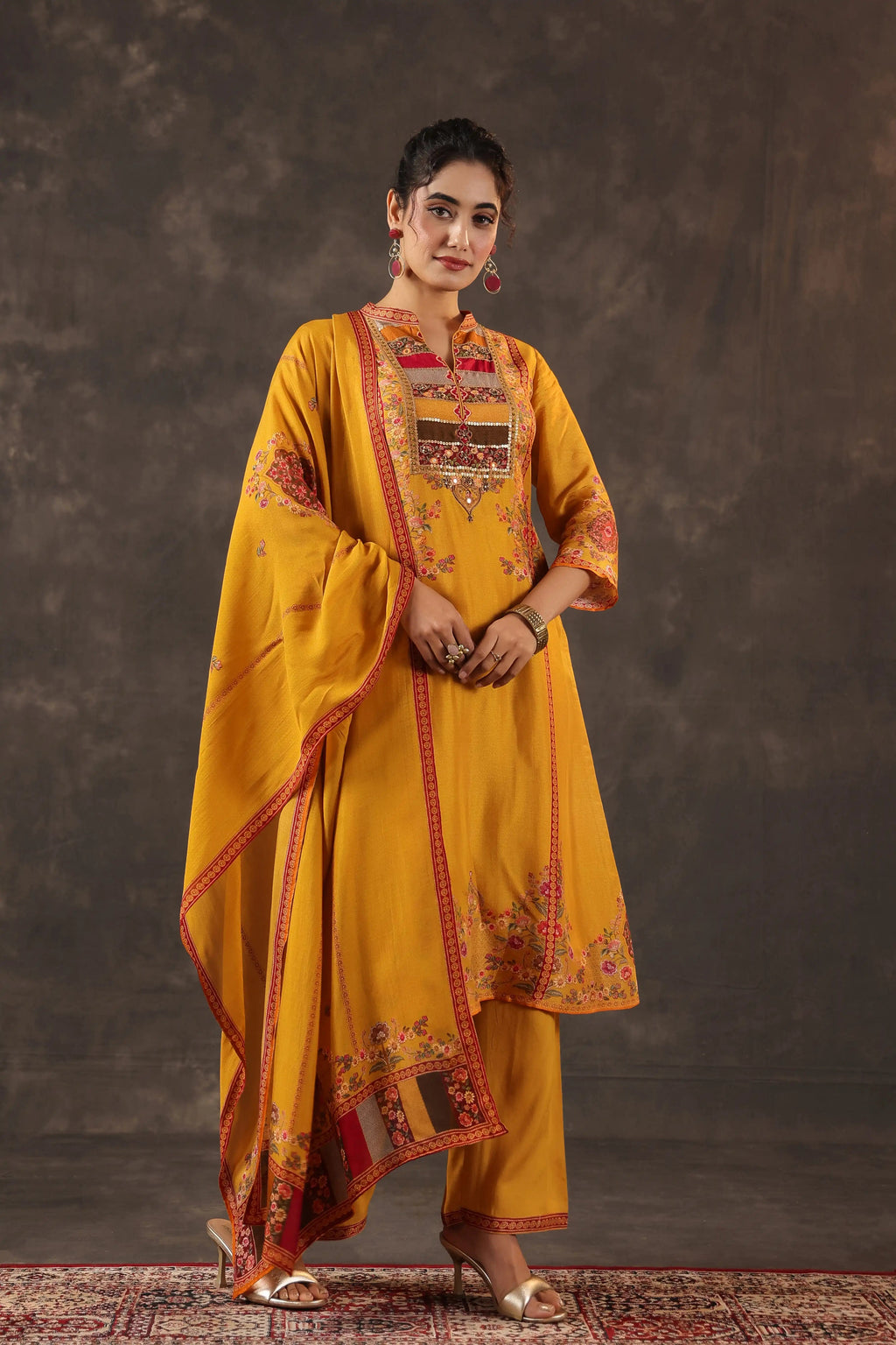 Mustard Salwar Kameez Suit Set