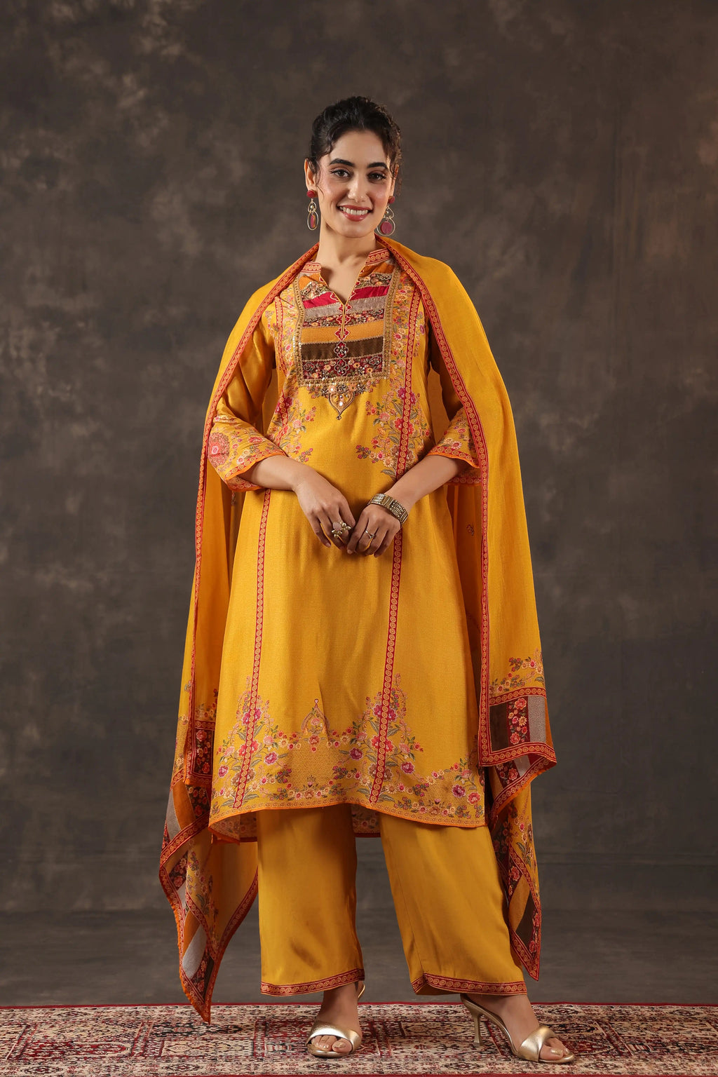Mustard Salwar Kameez Suit Set