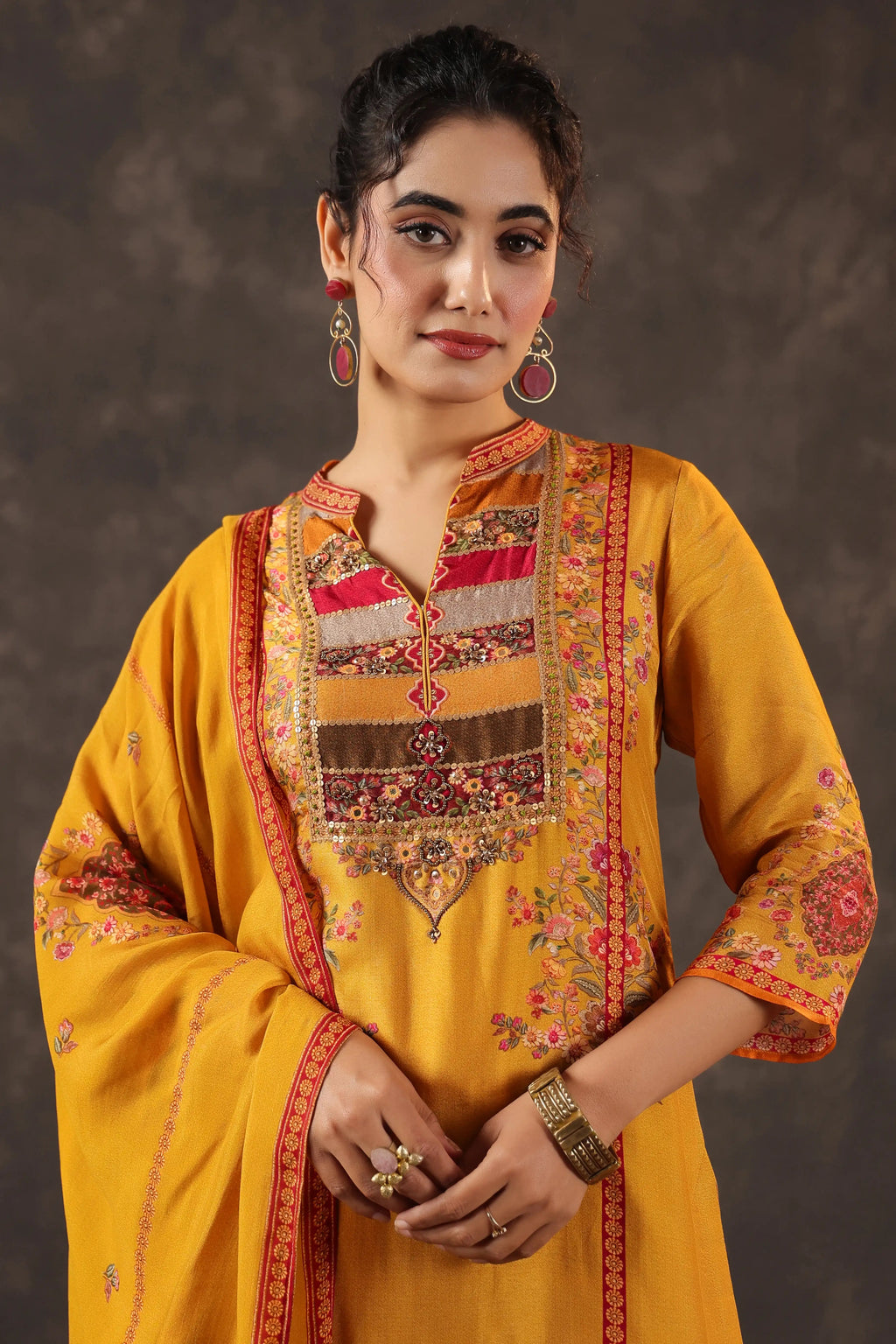 Mustard Salwar Kameez Suit Set
