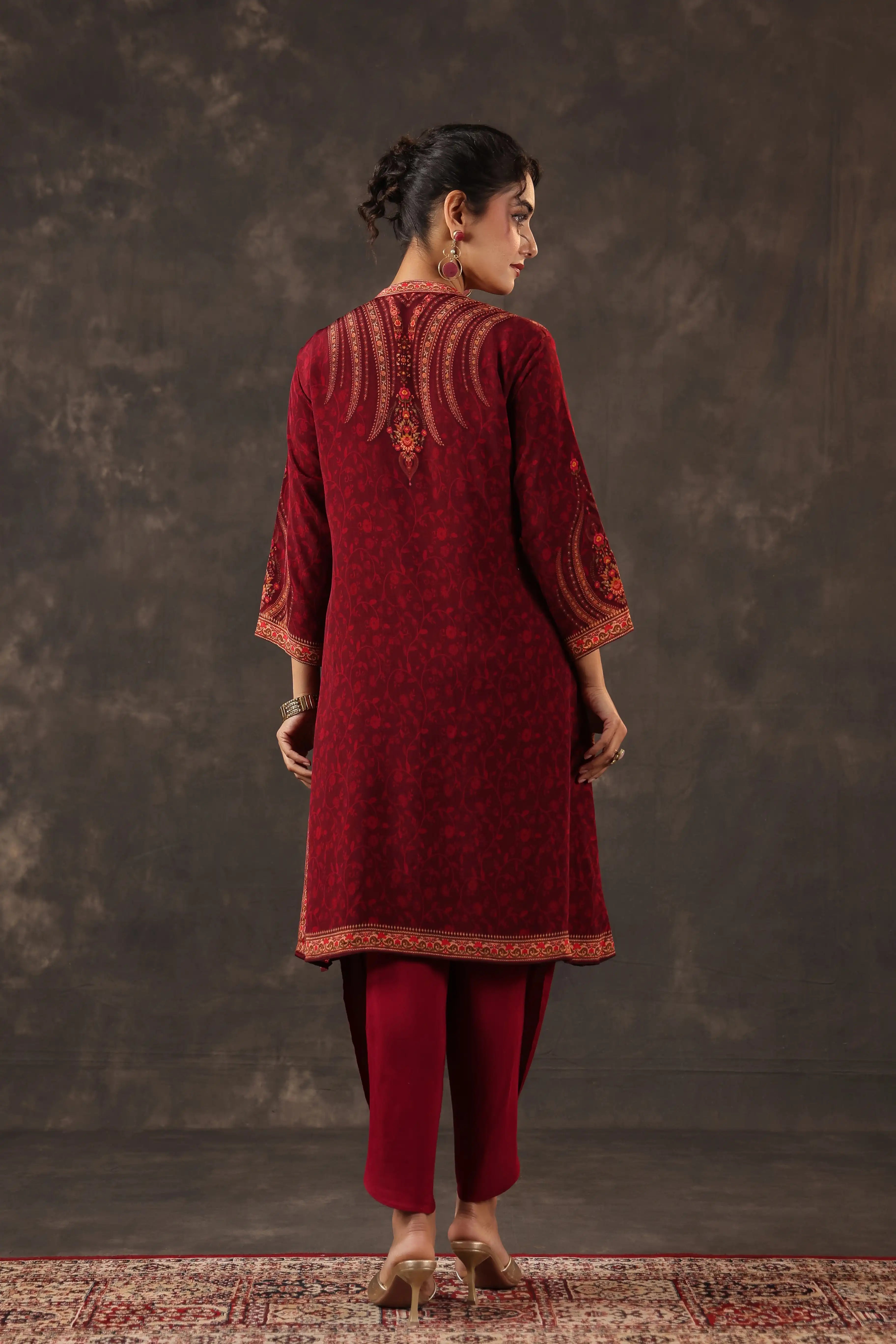 Traditional Kurti - Maroon