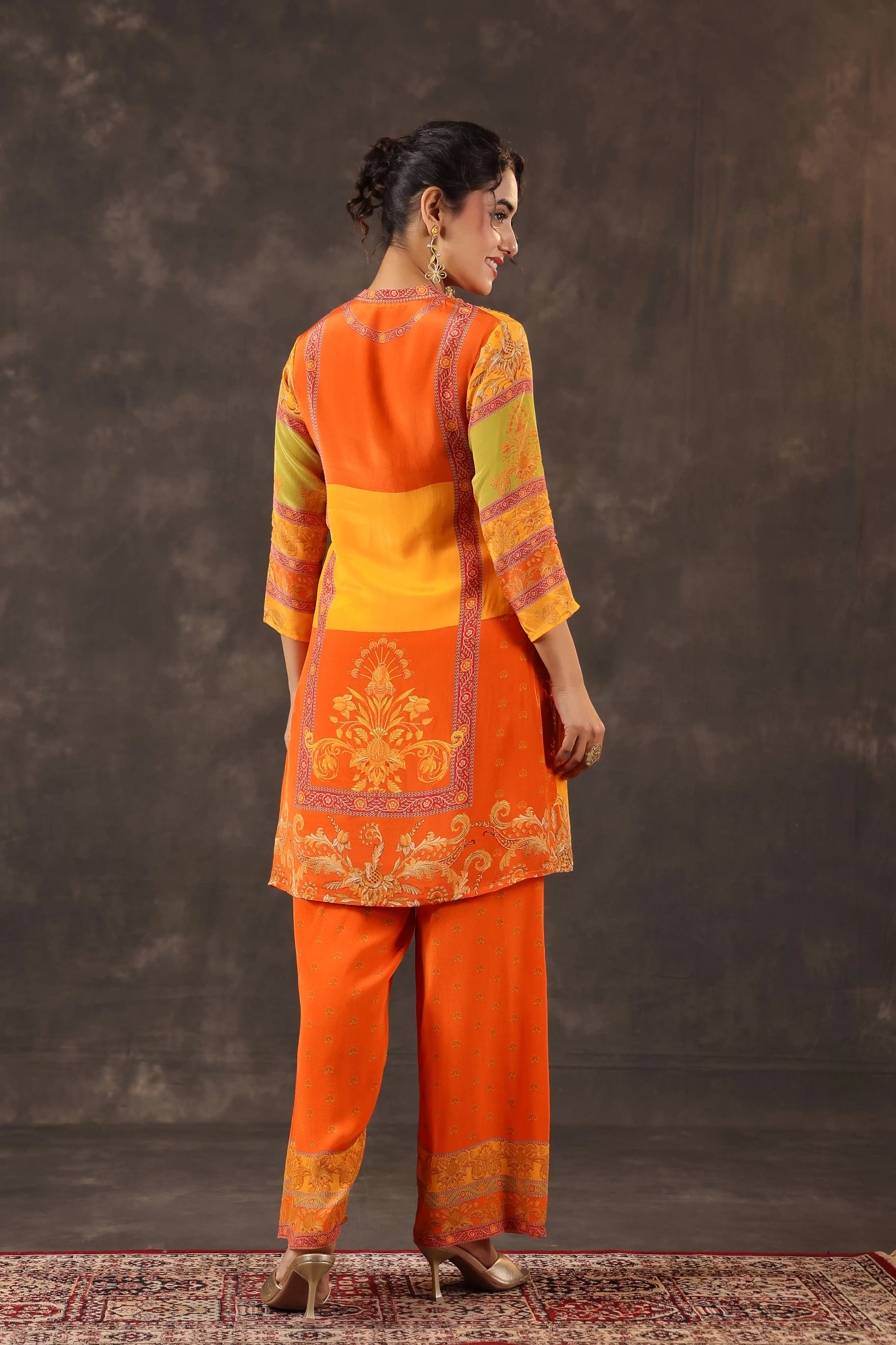 Printed Kurti - Orange