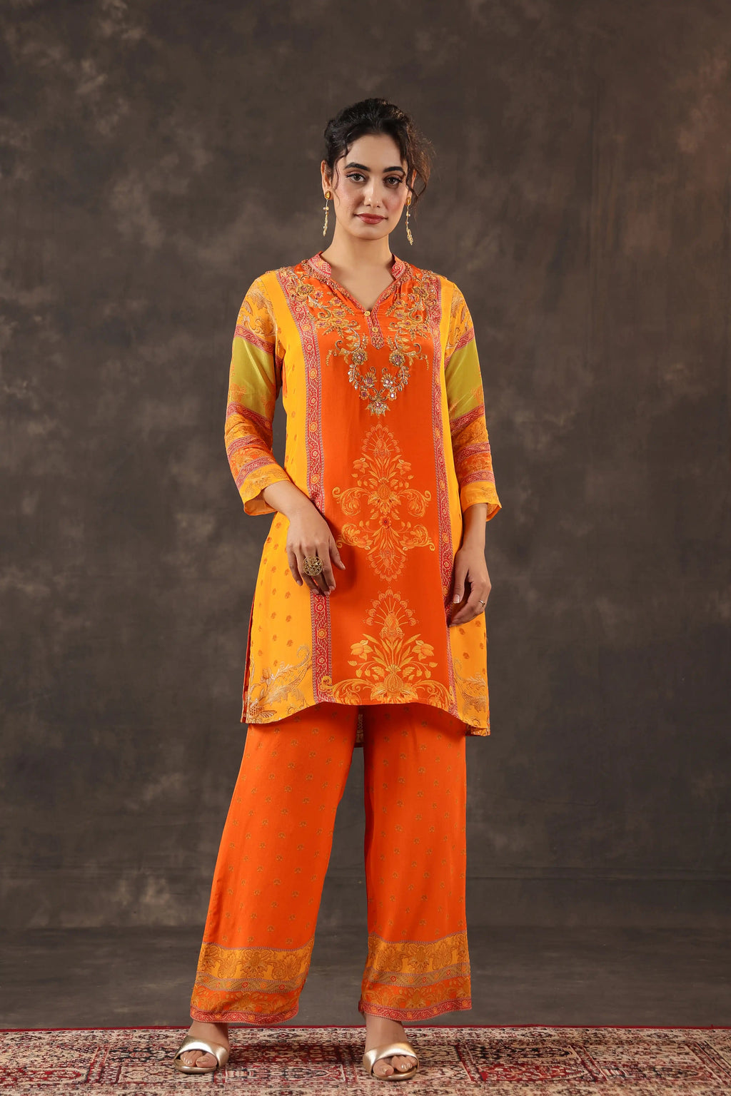Printed Kurti - Orange