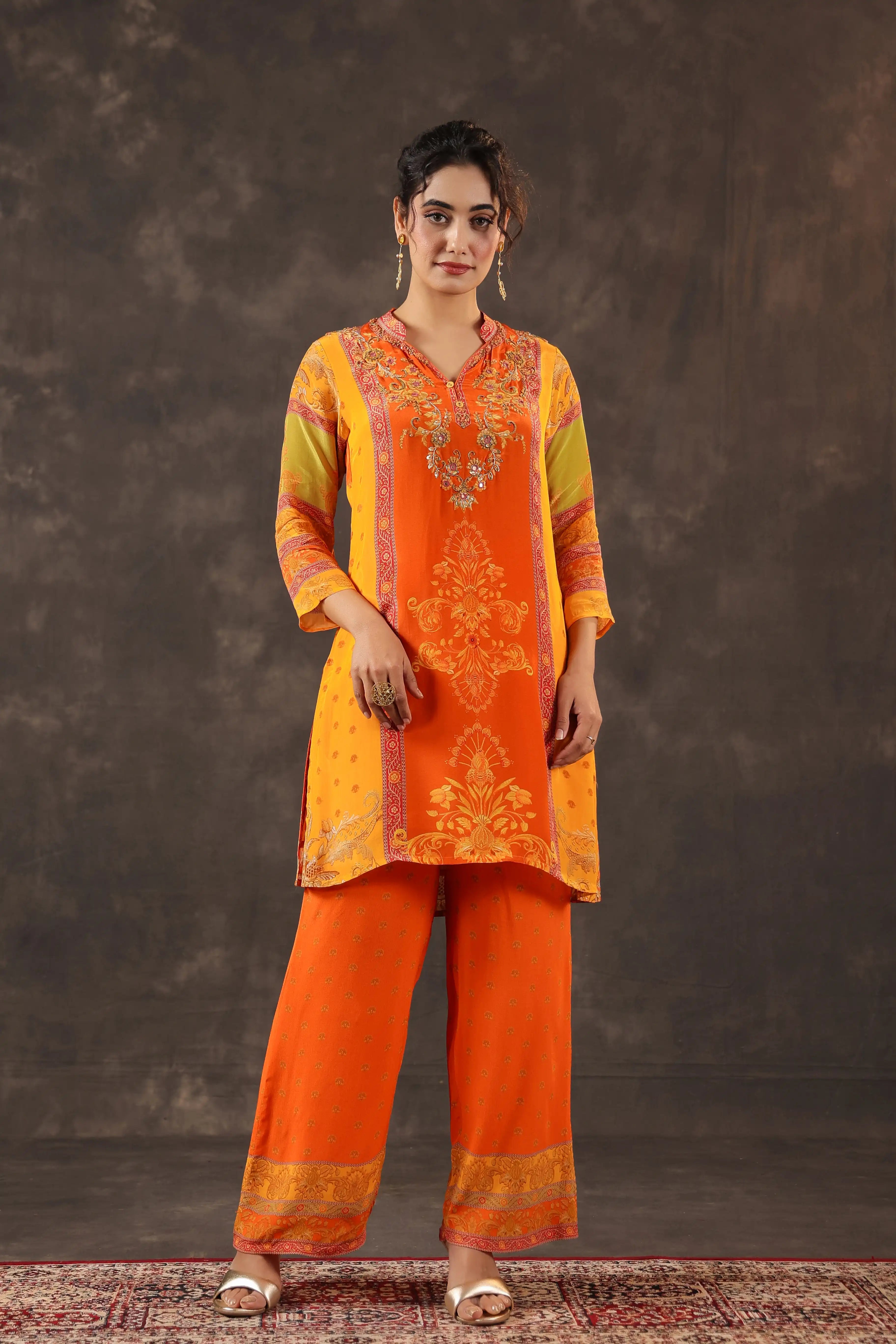Printed Kurti - Orange