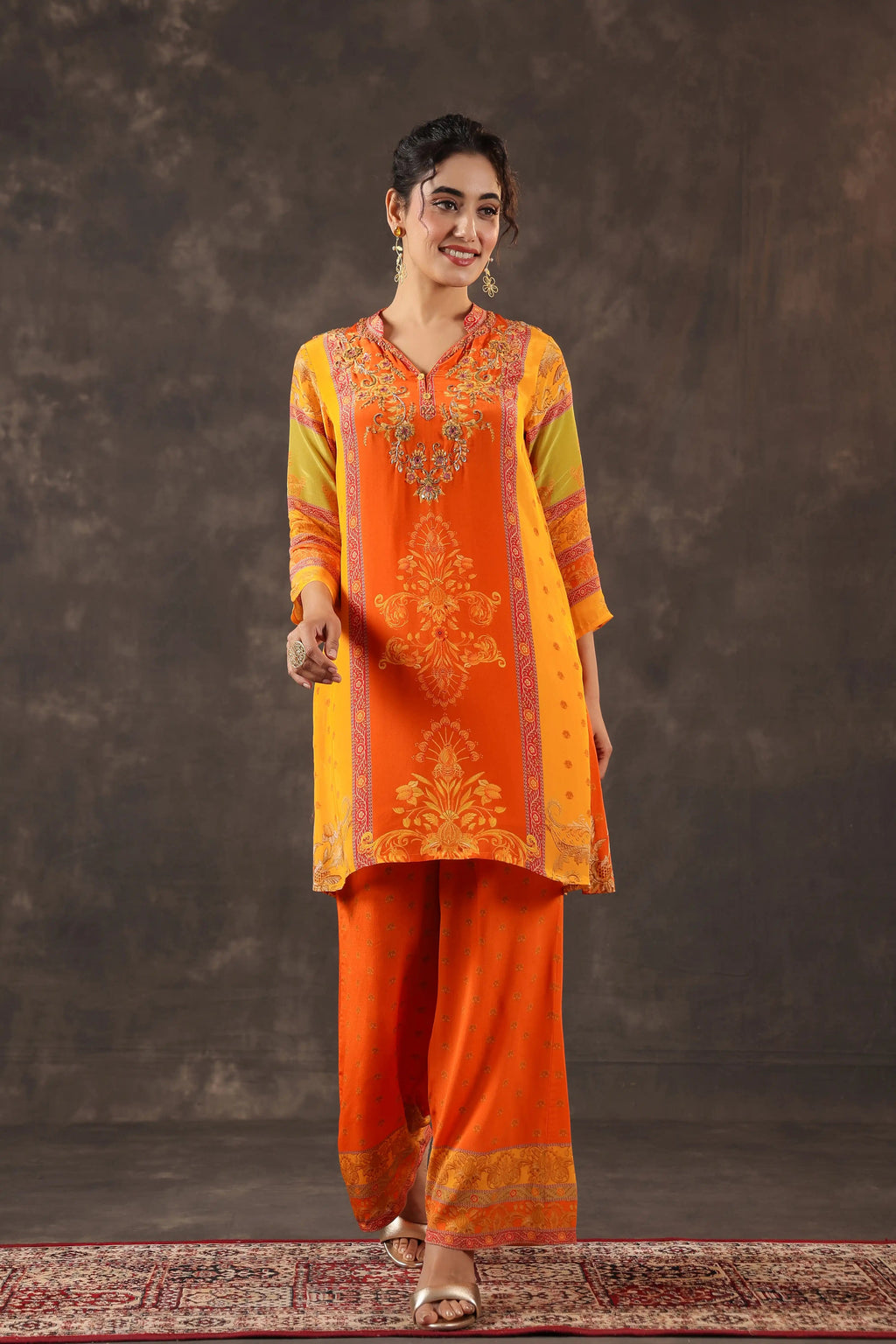 Printed Kurti - Orange