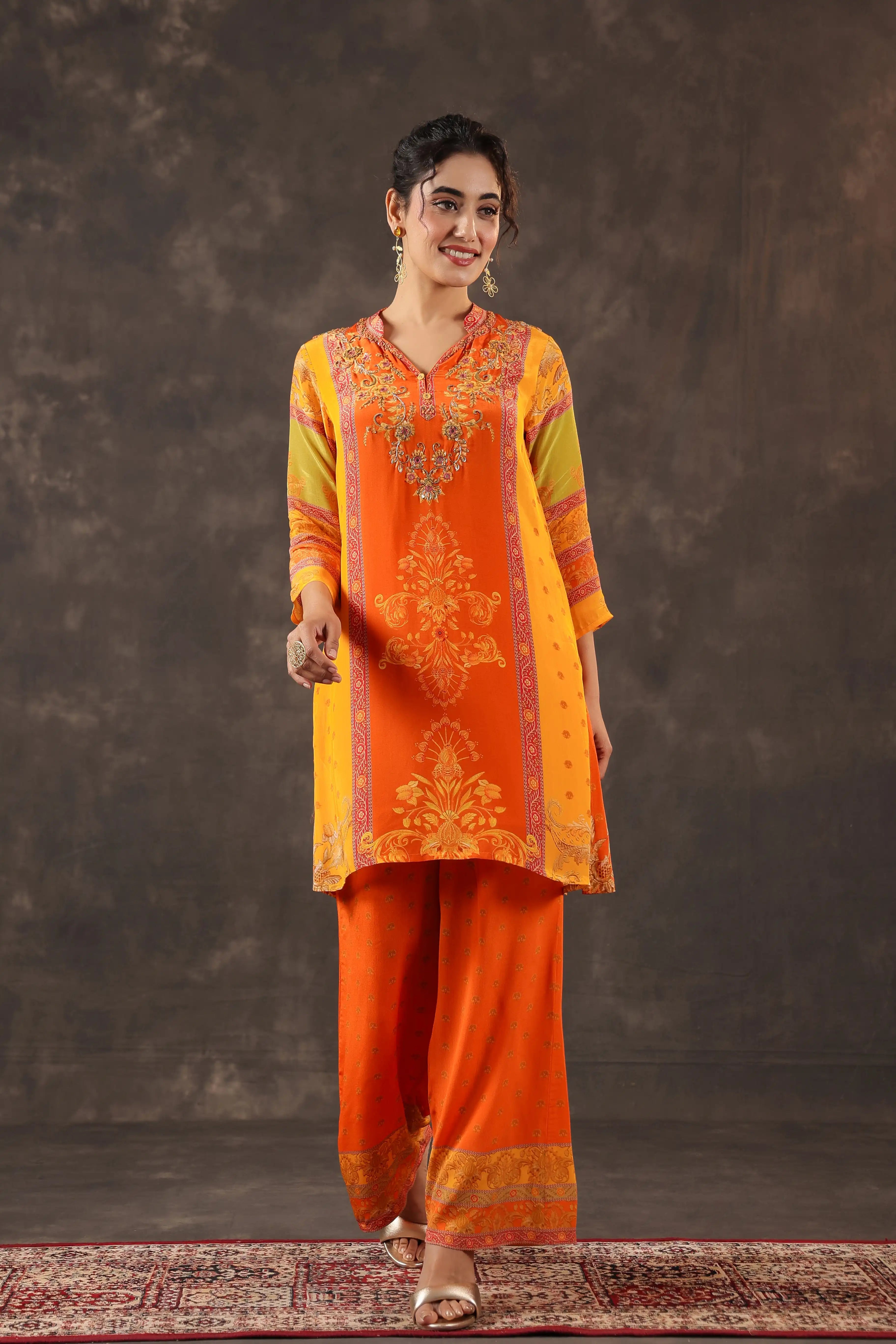Printed Kurti - Orange