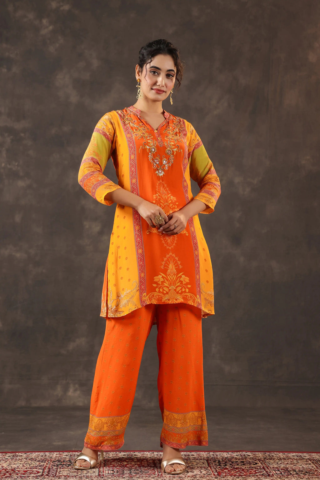 Printed Kurti - Orange