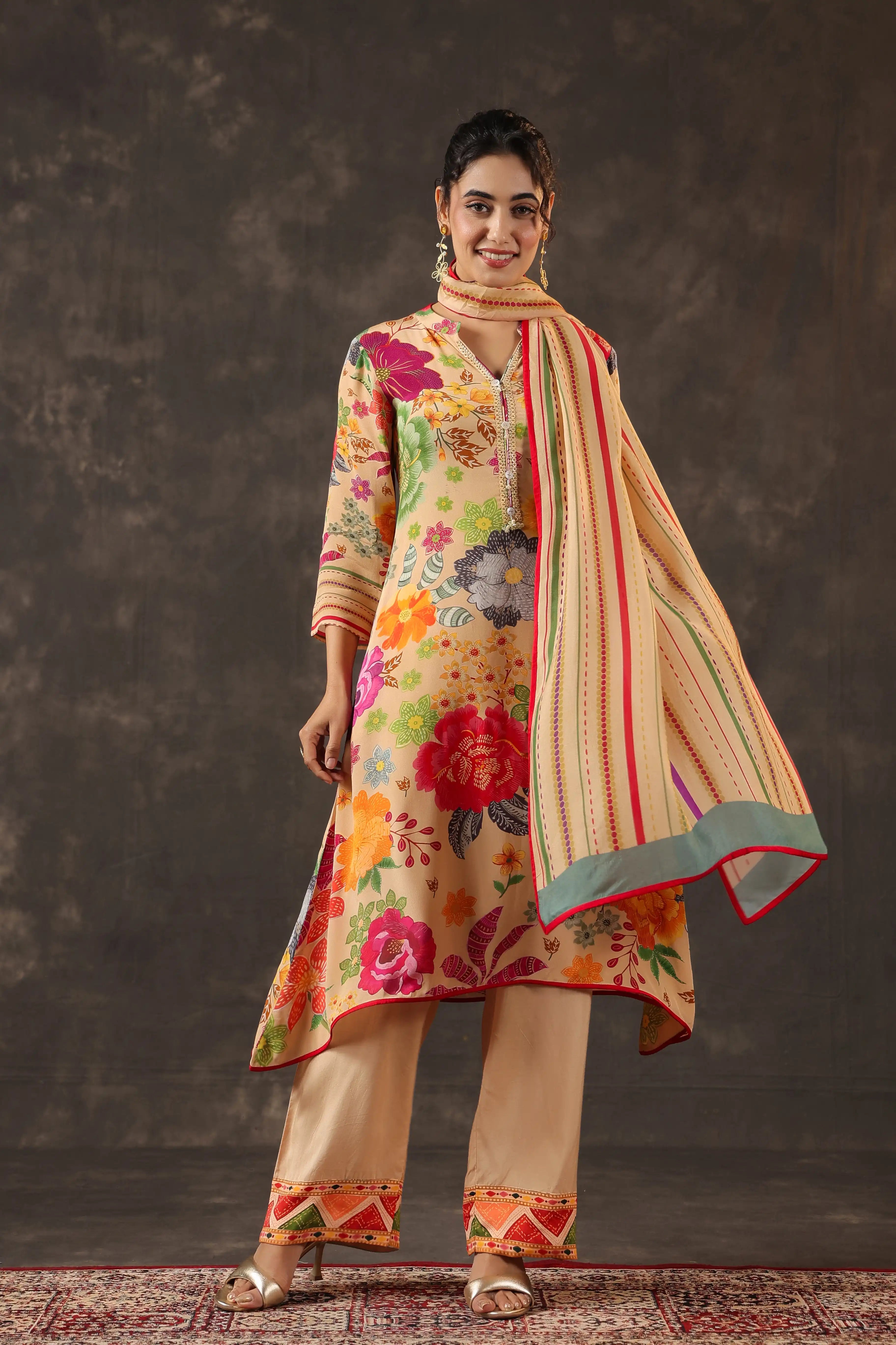 Multi Salwar Kameez Suit Set