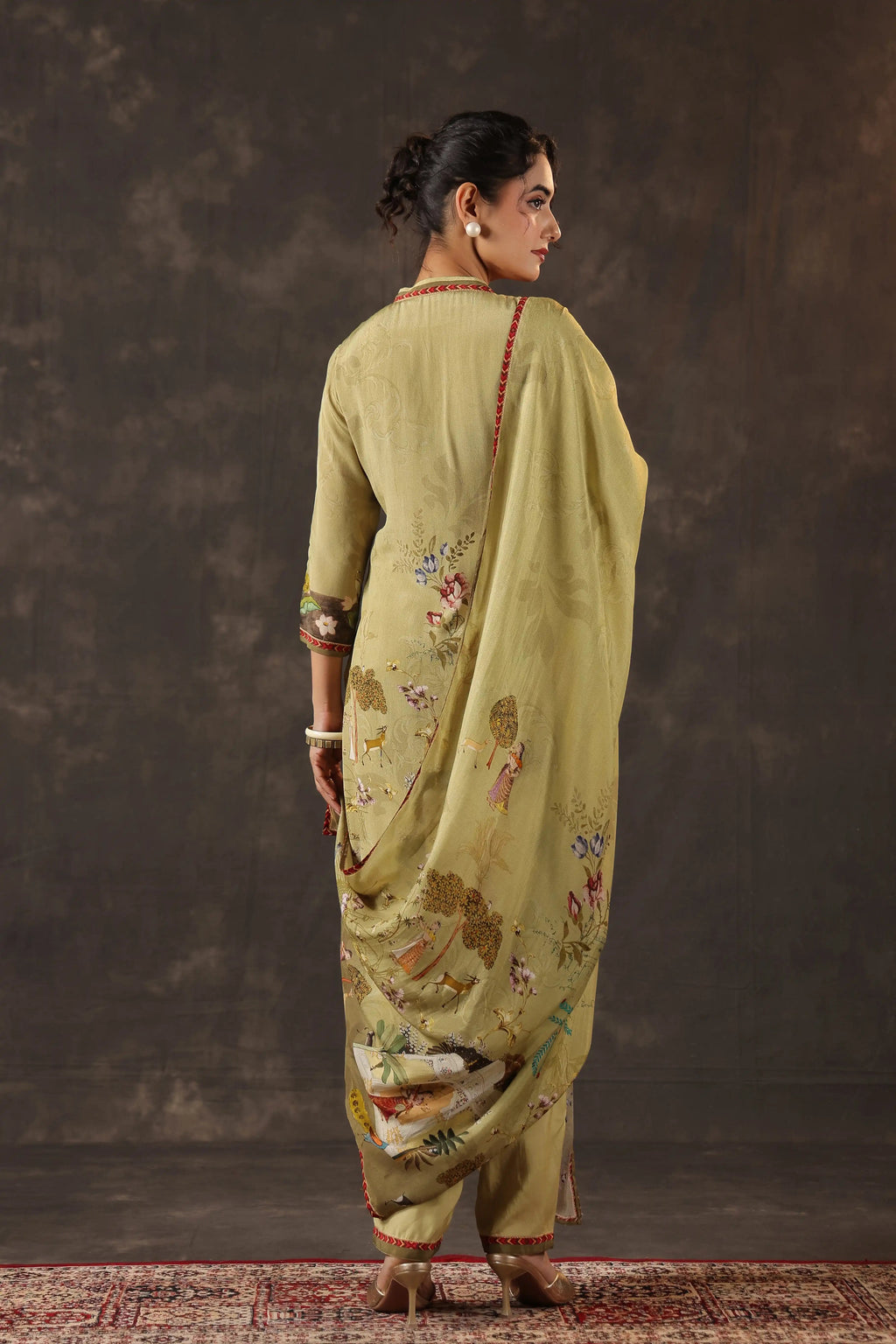Olive Green Salwar Kameez Suit Set