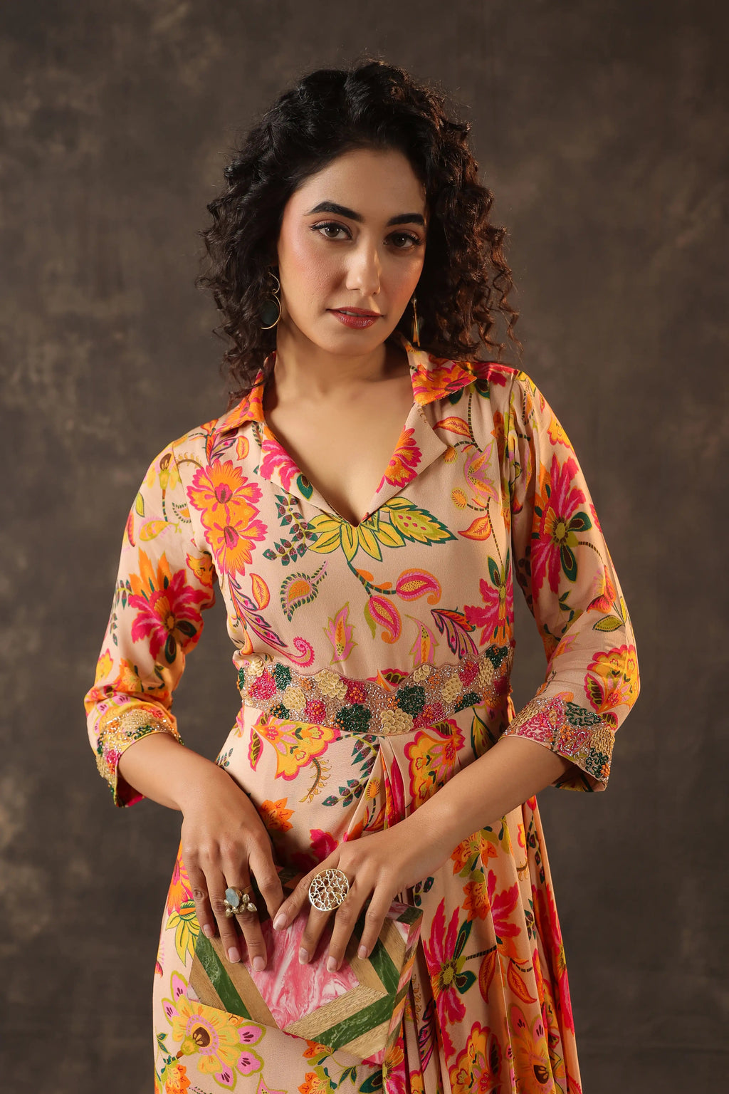 Printed Drape Dress - Multi