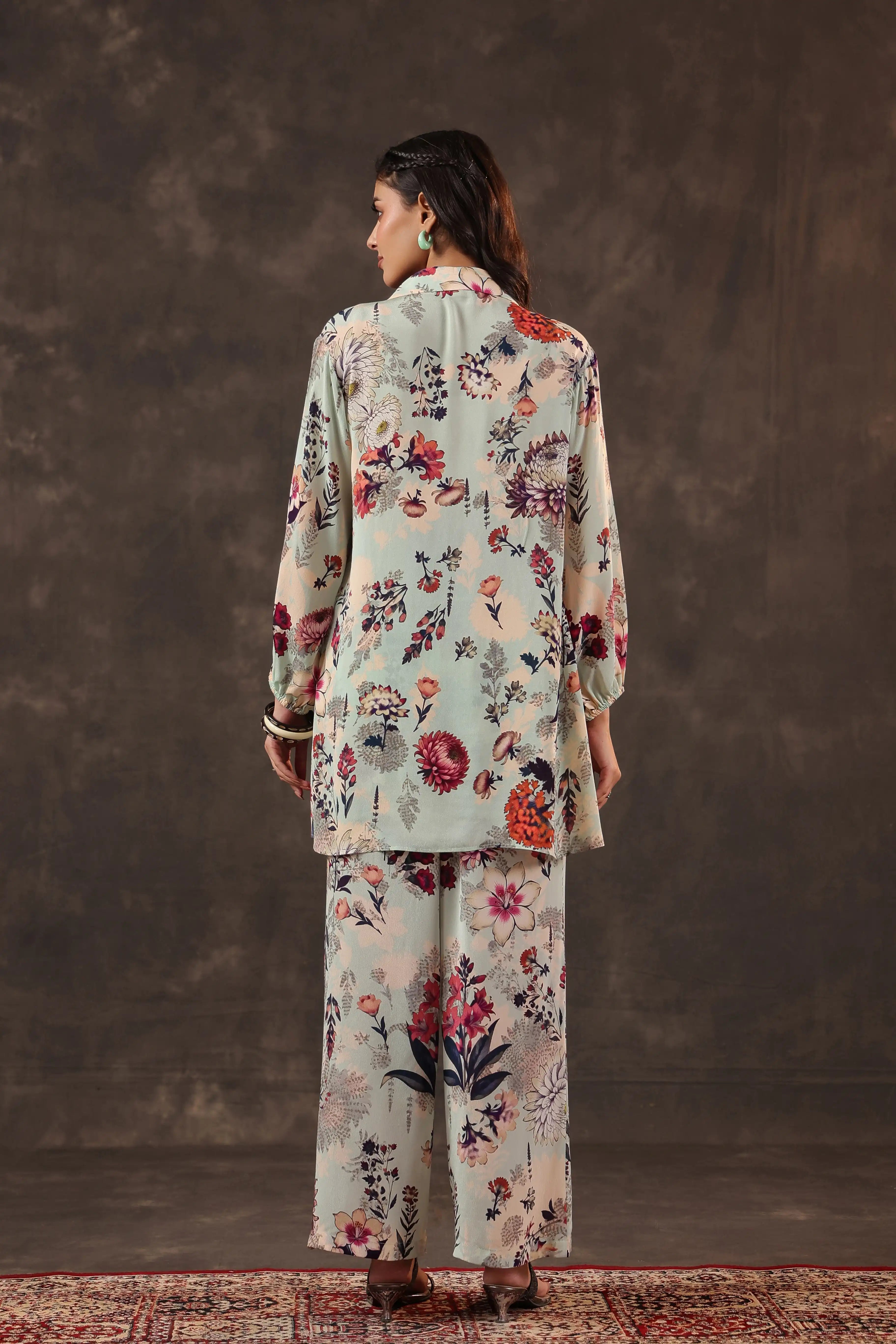 Printed Co-Ord set - Multi - - Multi Material:– Viscose Crepe Top Length :- 32 Inches