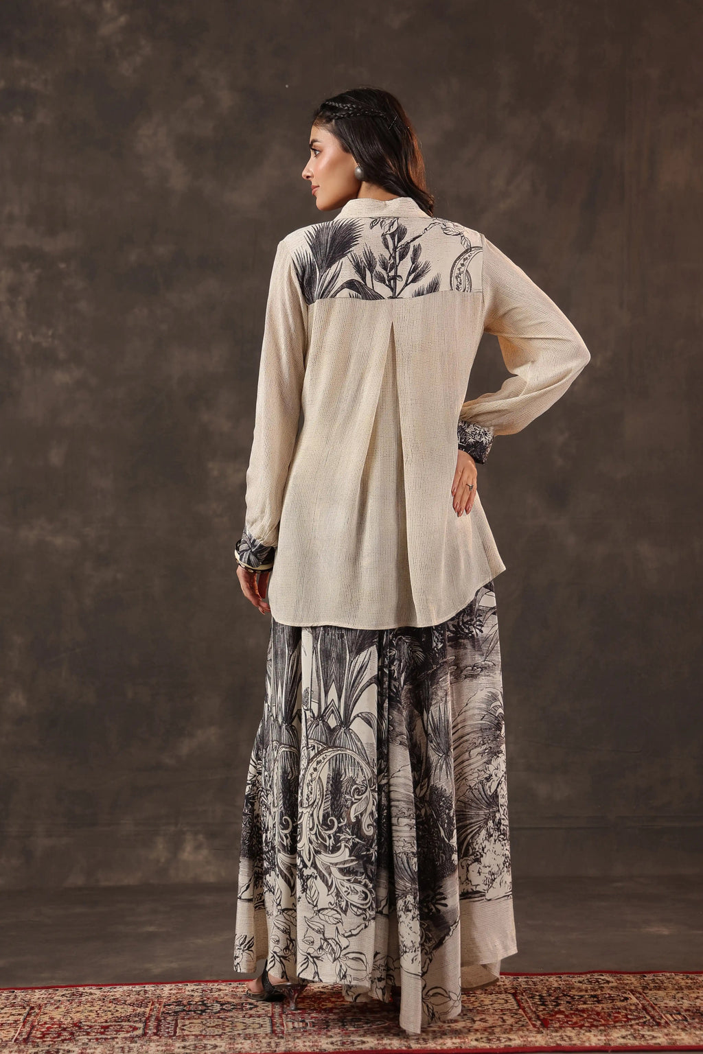 Printed Co-ord Set - Beige