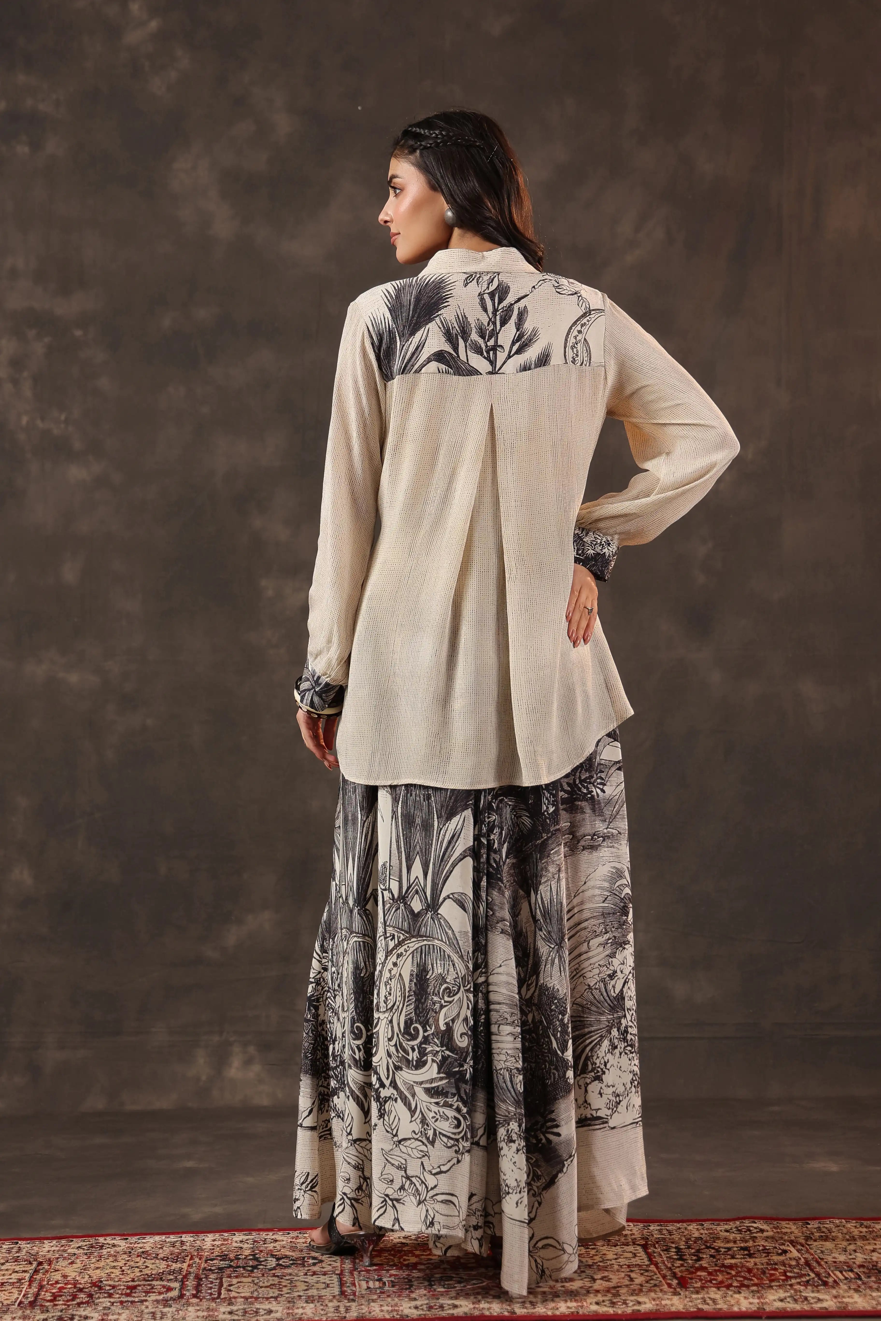 Printed Co-ord Set - Beige