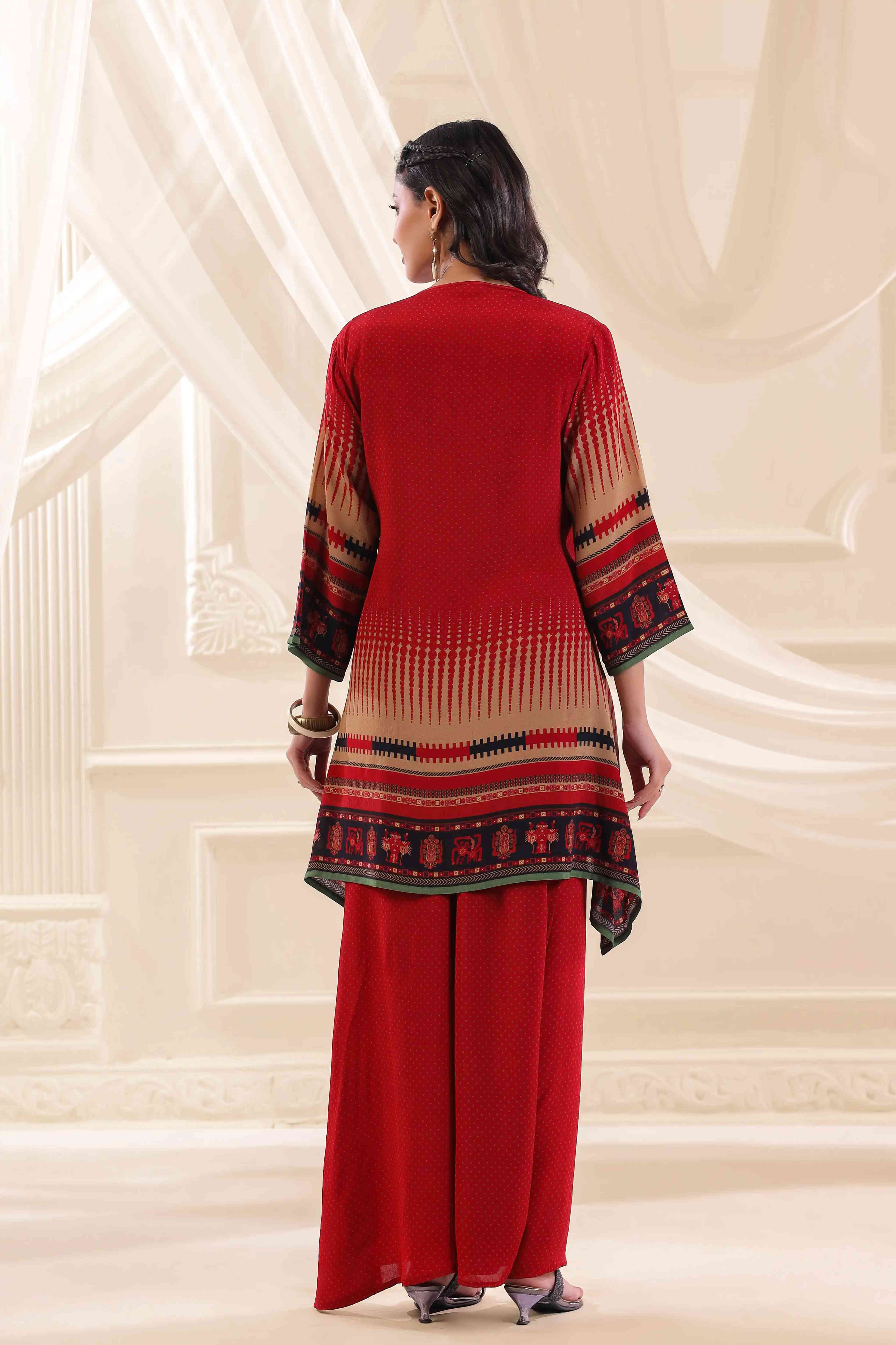 Printed Co-Ord - Multi - - Multi Top Length :- 32 Inches