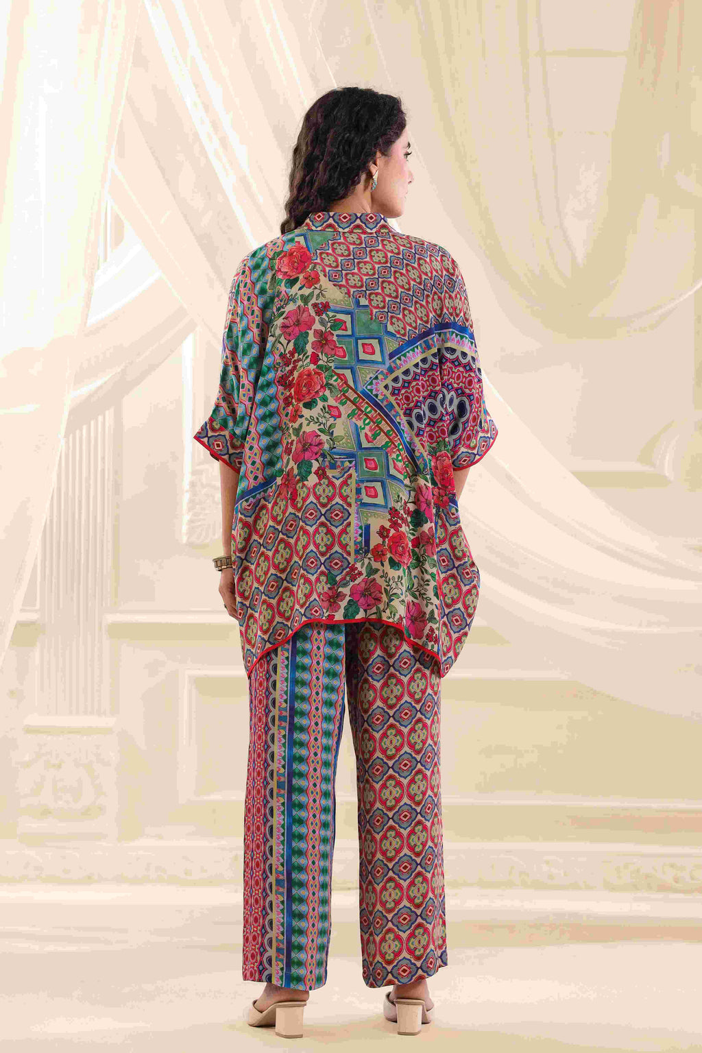 Printed Co-Ord set - Multi - - Multi Material: – Viscose Crepe Top Length :- 32 Inches