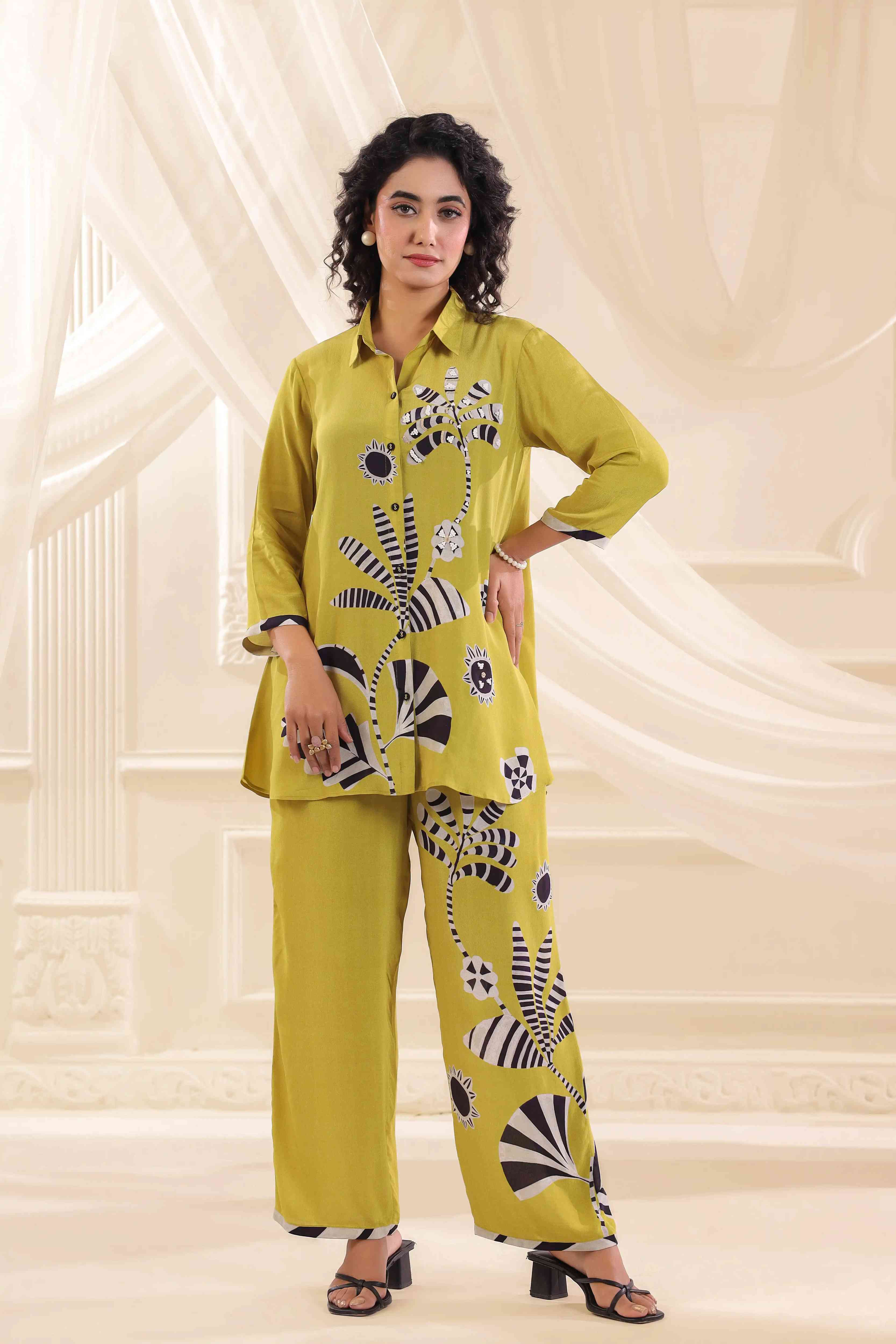 Printed Co-Ord set - Green