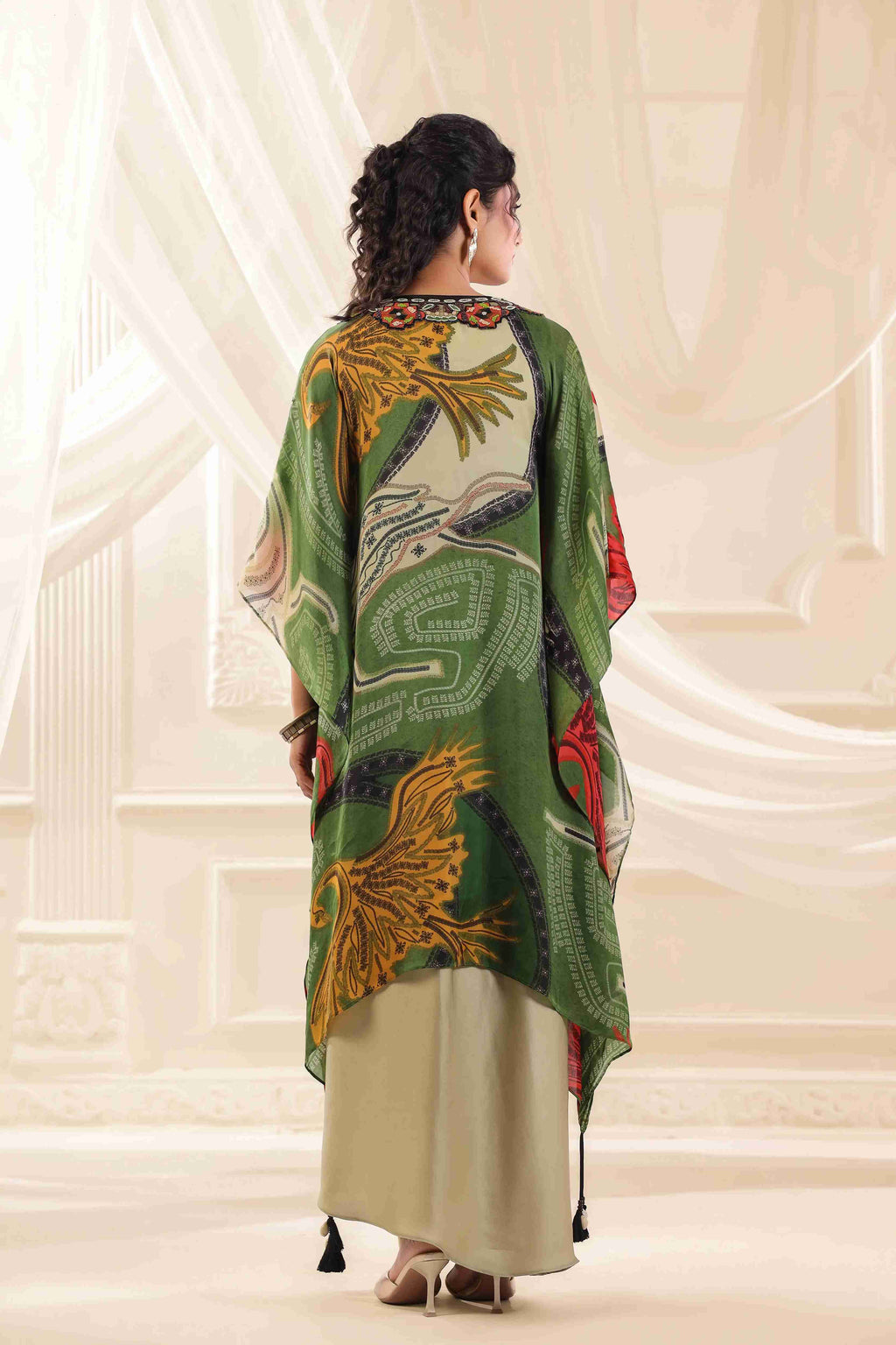 Multi Kaftan Dupatta Jacket Set