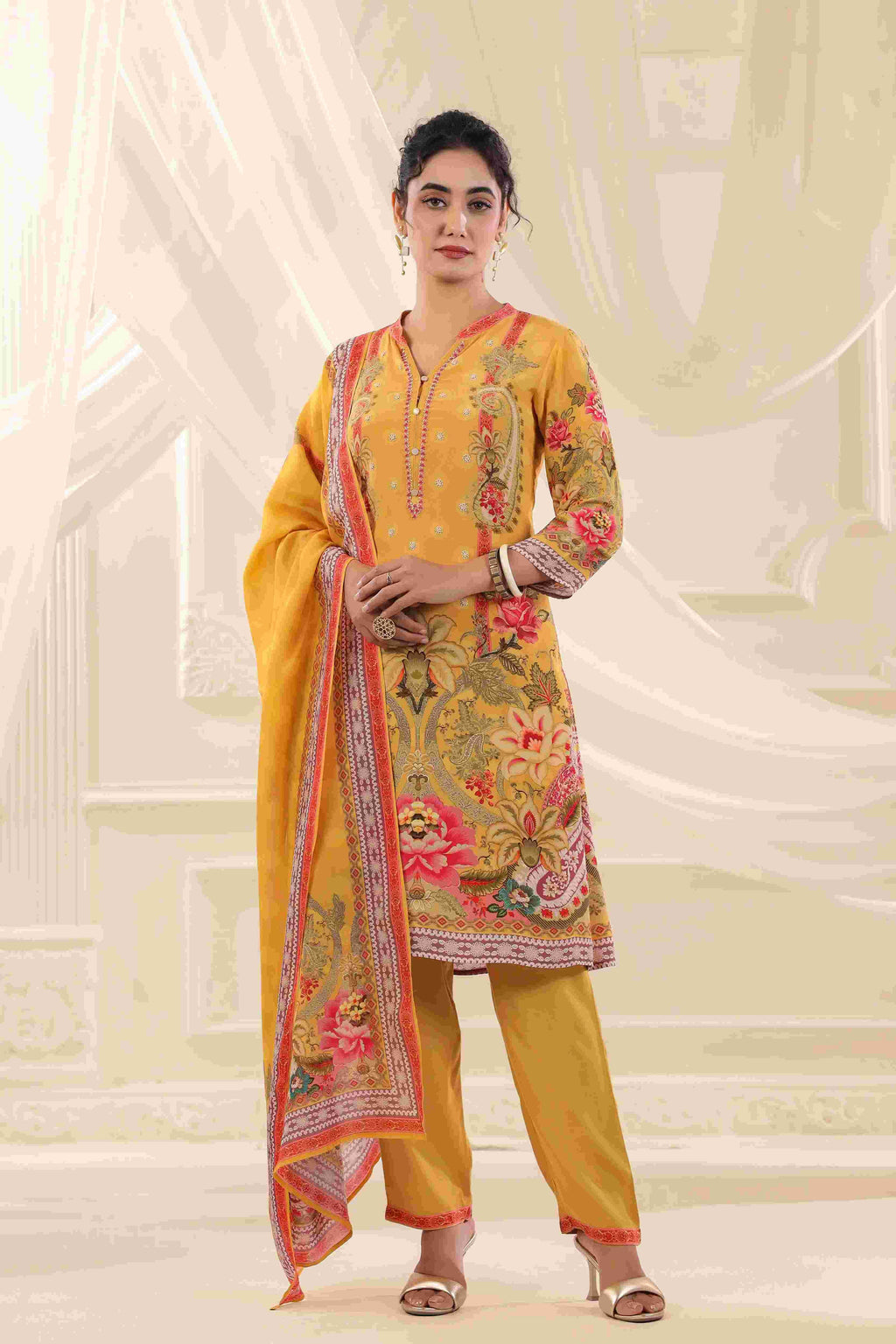 Yellow Salwar Kameez Suit Set