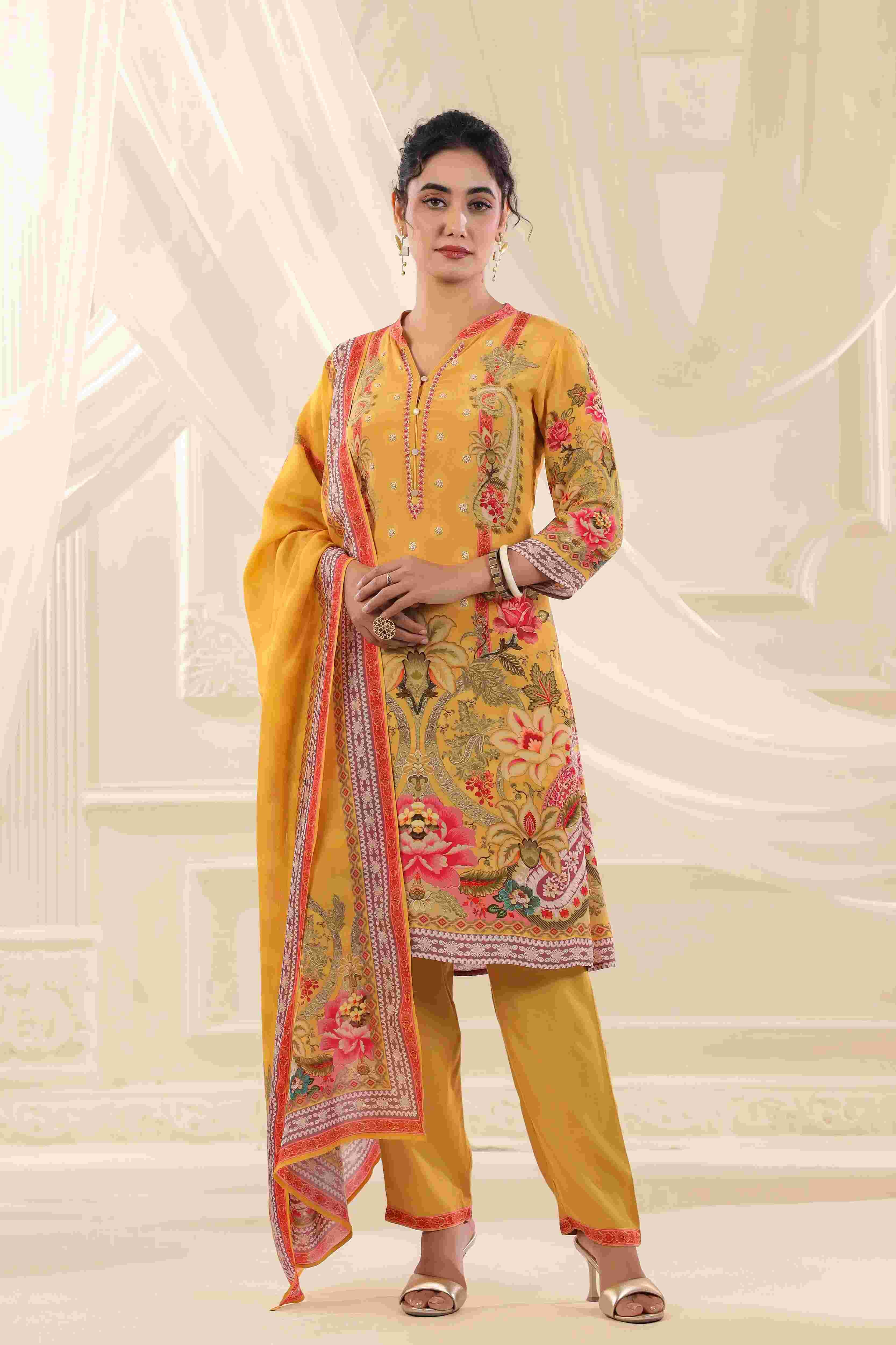 Yellow Salwar Kameez Suit Set
