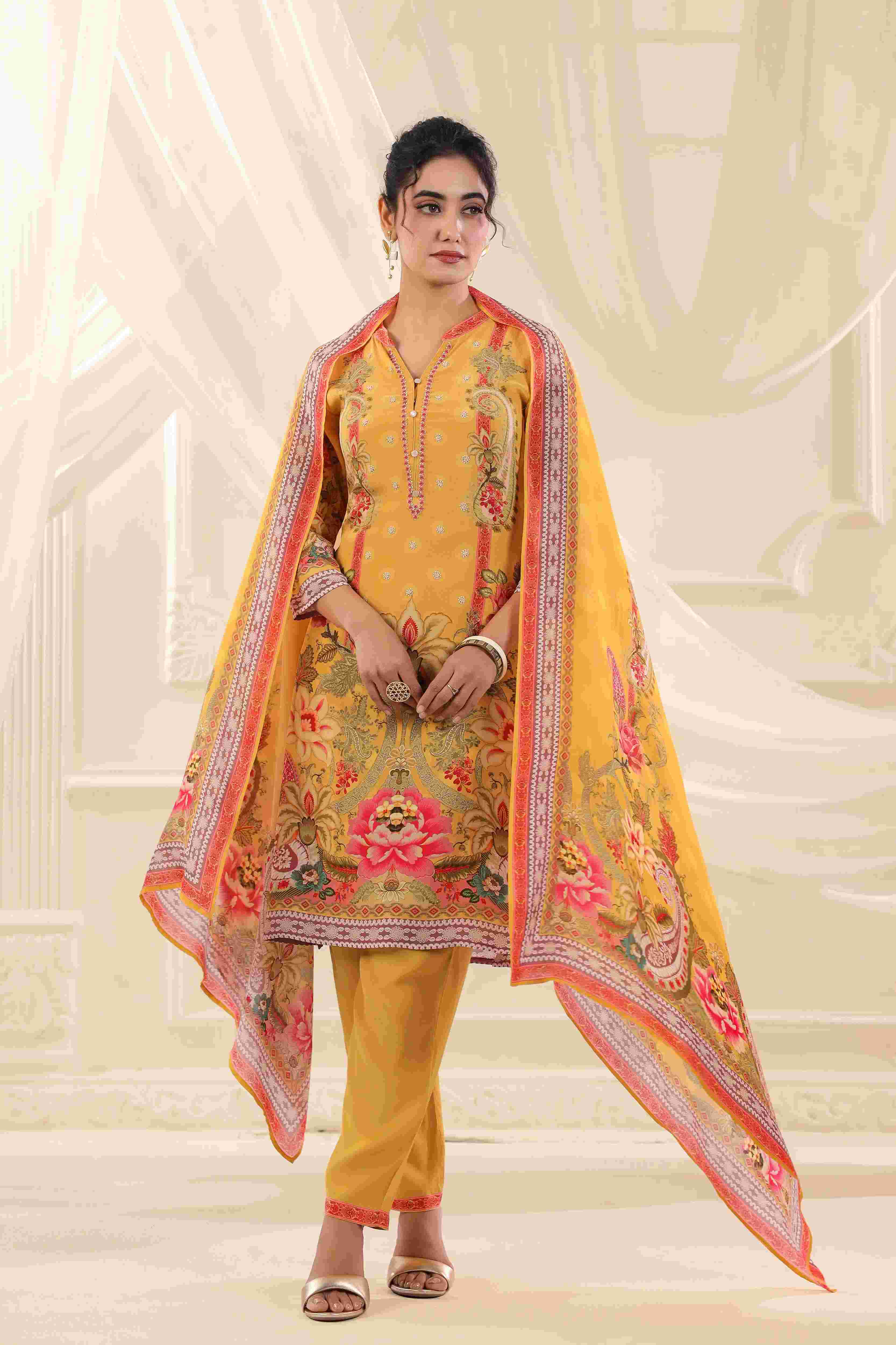 Yellow Salwar Kameez Suit Set