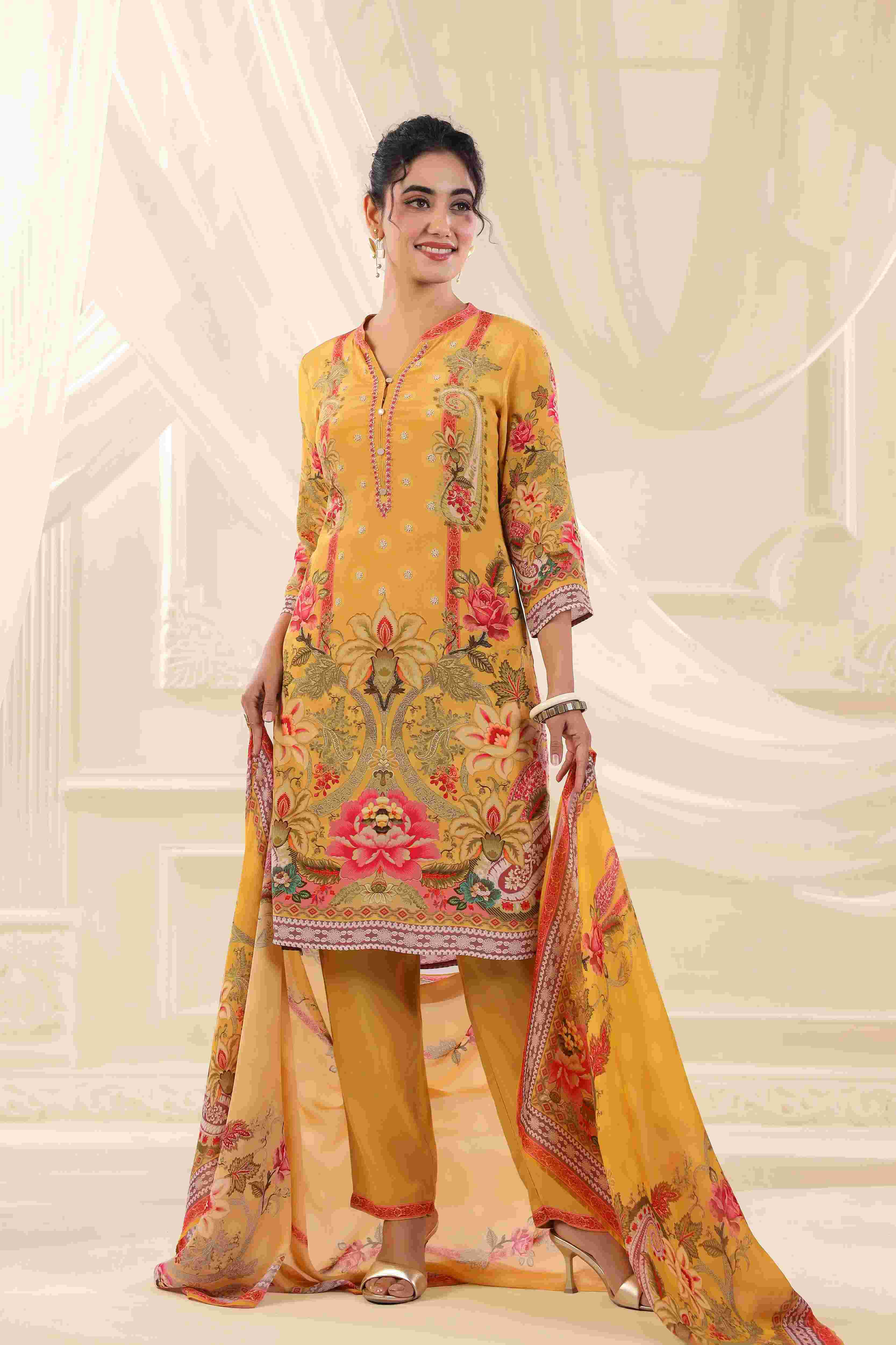 Yellow Salwar Kameez Suit Set