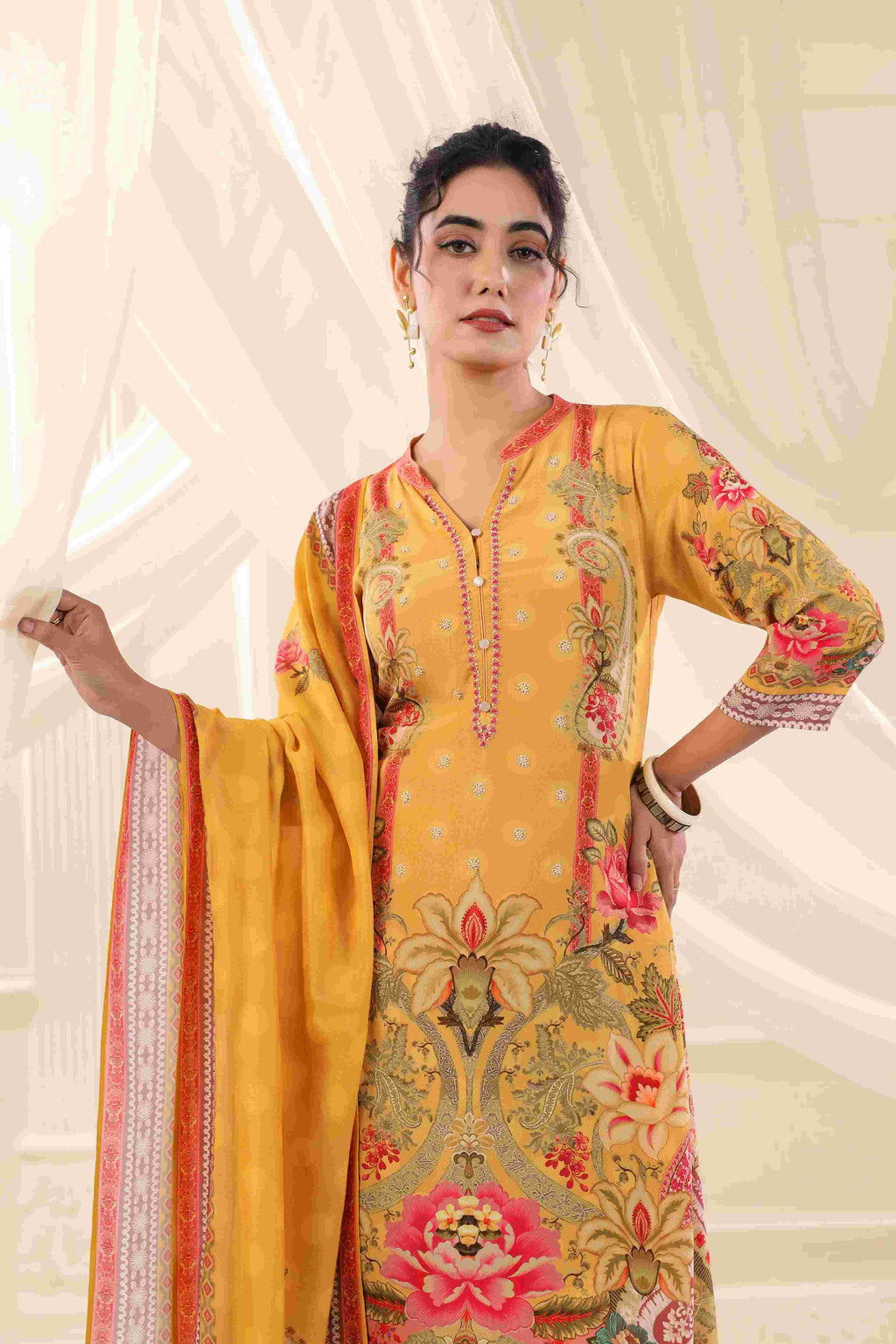 Yellow Salwar Kameez Suit Set